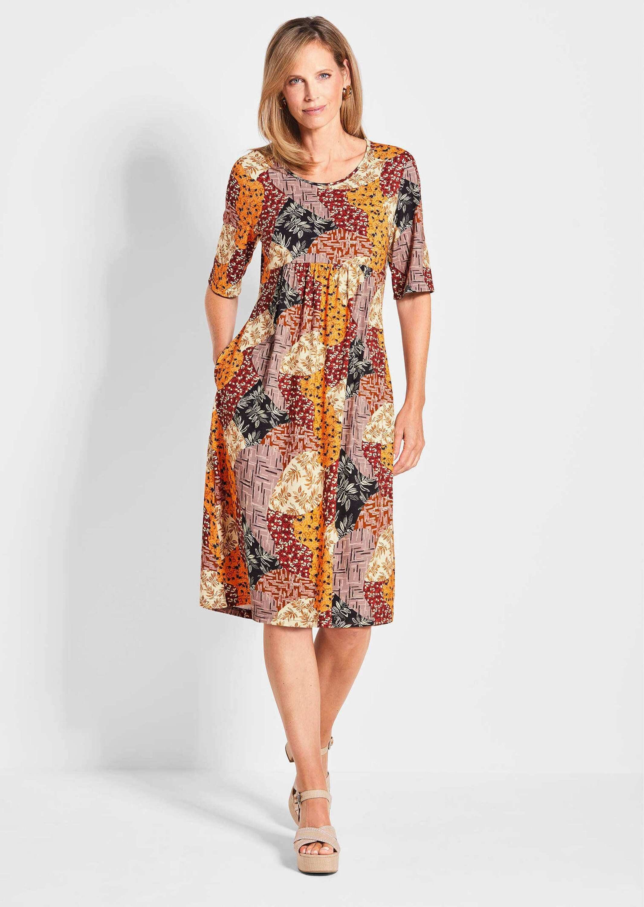 GOLDNER Jerseykleid Druckkleid im Mustermix Printkleid mit Unikatprint, Run günstig online kaufen