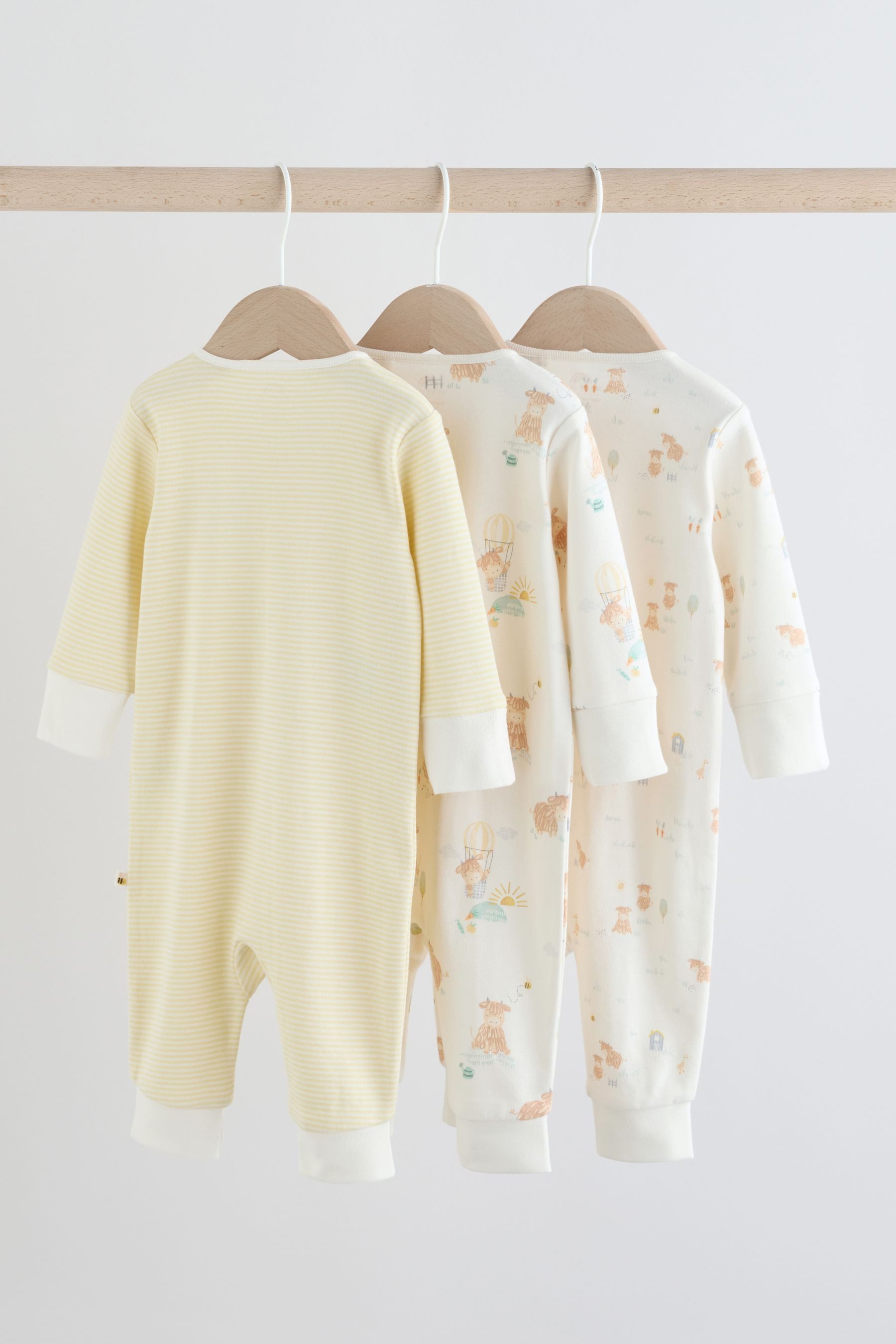 Next Schlafoverall Babyschlafanzüge mit Zweiwege-RV, 3er-Pack (3-tlg)