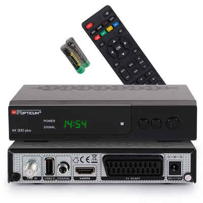 RED OPTICUM AX 300 plus mit Aufnahmefunktion SAT-Receiver (HD 1080p, HDMI, SCART, USB, Coaxial Audio, 12V Netzteil)