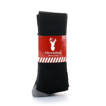 Hirschthal Arbeitssocken 3, 6, 12 Paar Herren Arbeitssocken Sportsocken Socken Schwarz (3-Paar) mit verstärkter Verse und Zehenbereich