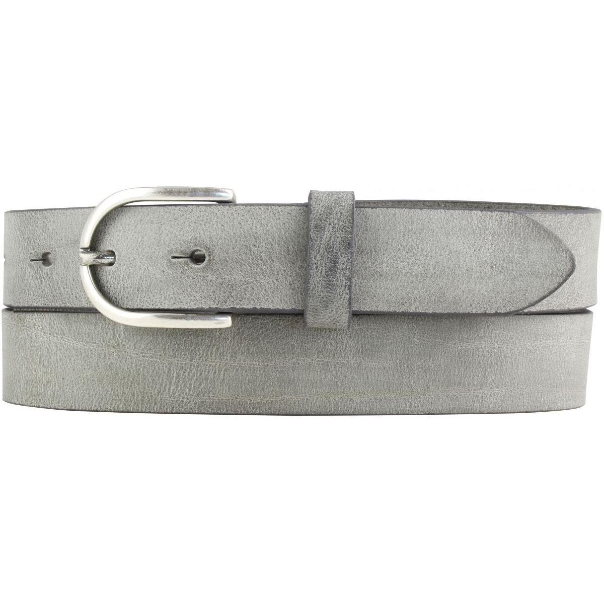 BELTINGER Ledergürtel Kinder-Gürtel aus weichem Vollrindleder Vintage-Look 3 cm - Ledergürte weiches Leder, Gürtelschnalle in Altsilber, Vintage Dunkelgrau, Altsilber