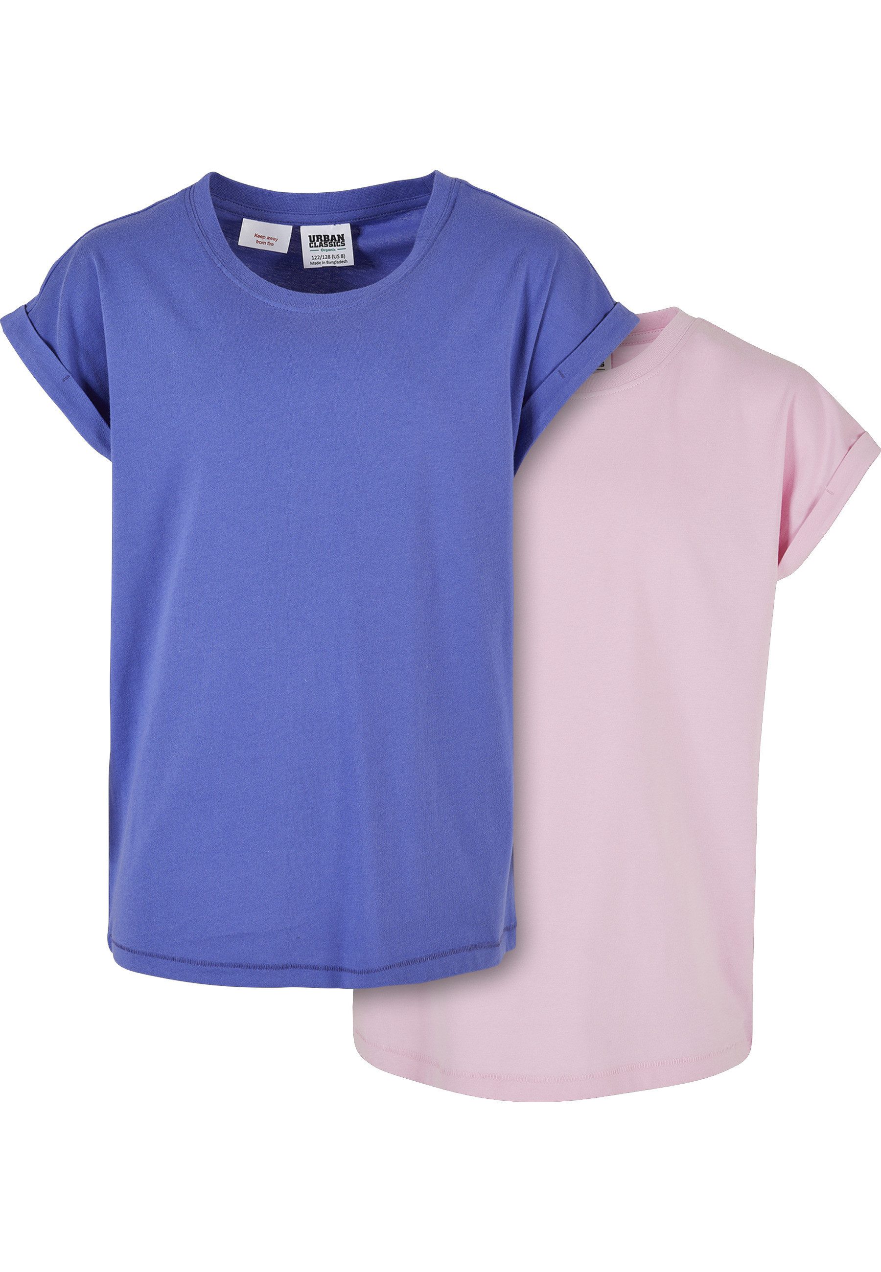 T-Shirt Urban Classics Damen Girls Organic Extended Shoulder Tee 2-Pack