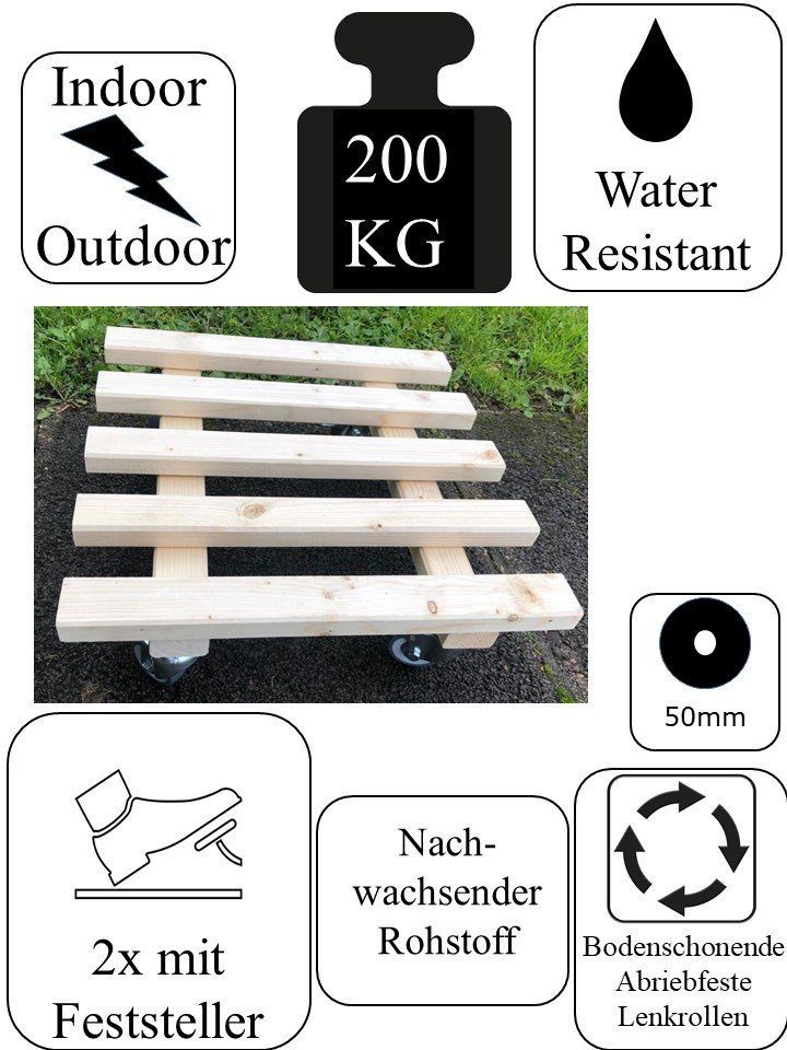 Schlögel Pflanzenroller Pflanzenroller Scandi-Design TNA200 Vollholzroller Nadelholz gehobelt, gute Festigkeits- und Elastizitätseigenschaft