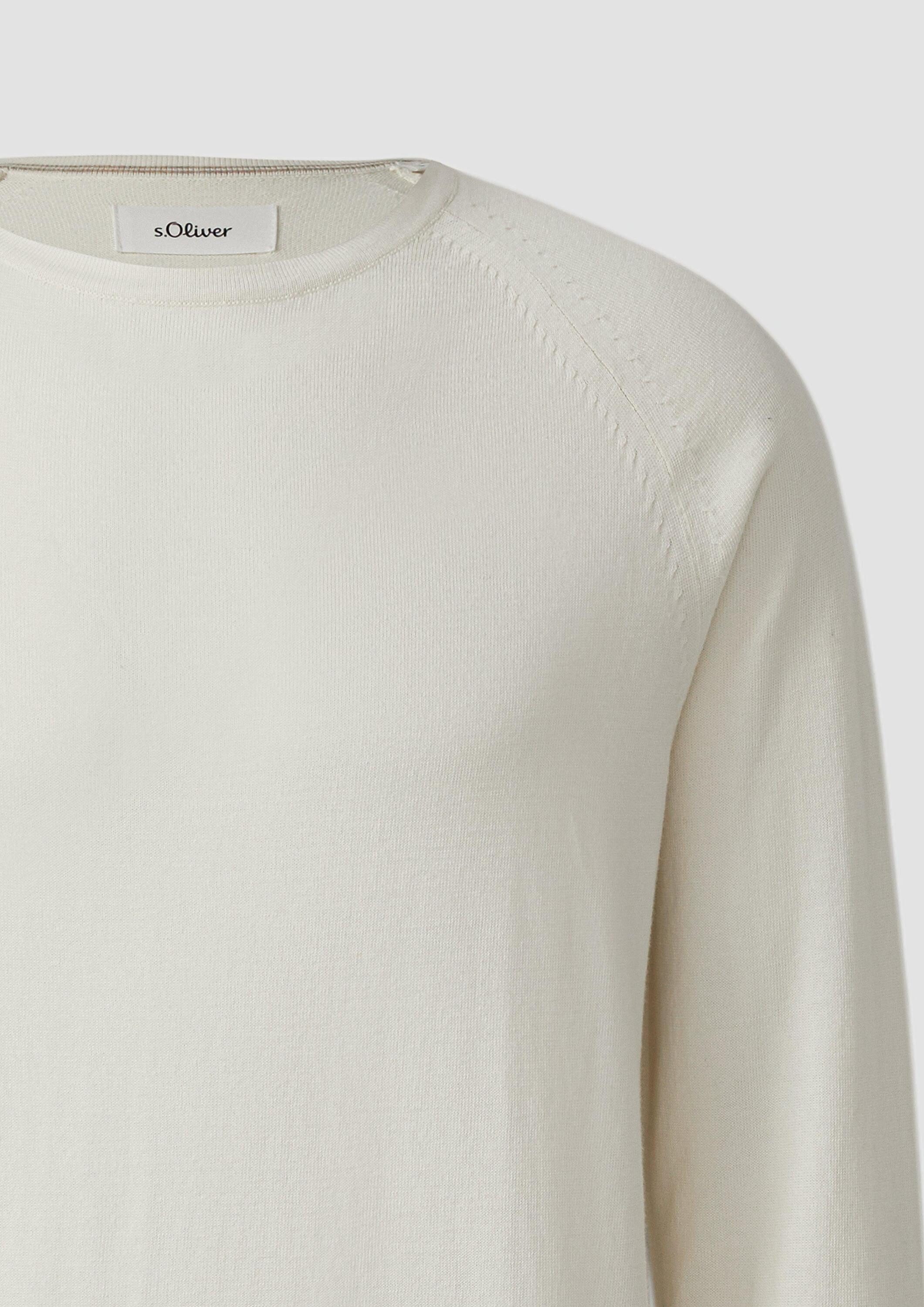 s.Oliver Longpullover Strickpullover Raglanpullover aus reiner Baumwolle