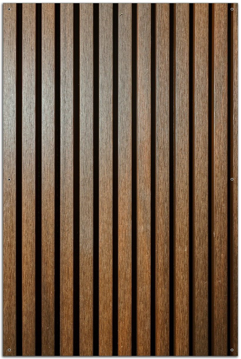 Wallario Sichtschutzzaunmatten Holzlamellen in Braun