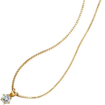 Schmuck Krone Perlenanhänger Anhänger mit Aquamarin hellblau & 585 Gold, Gold 585