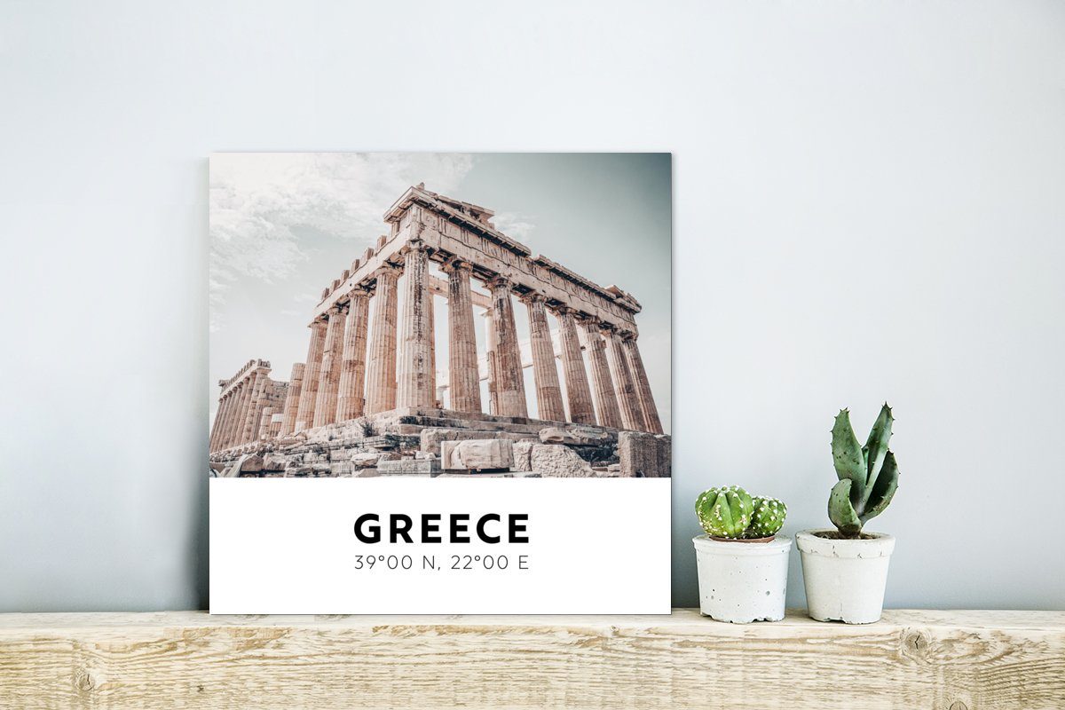 - deko Athen Tempel, Metall, MuchoWow Metallbild - Alu-Dibond-Druck, Gemälde Aluminium (1 St), aus Griechenland