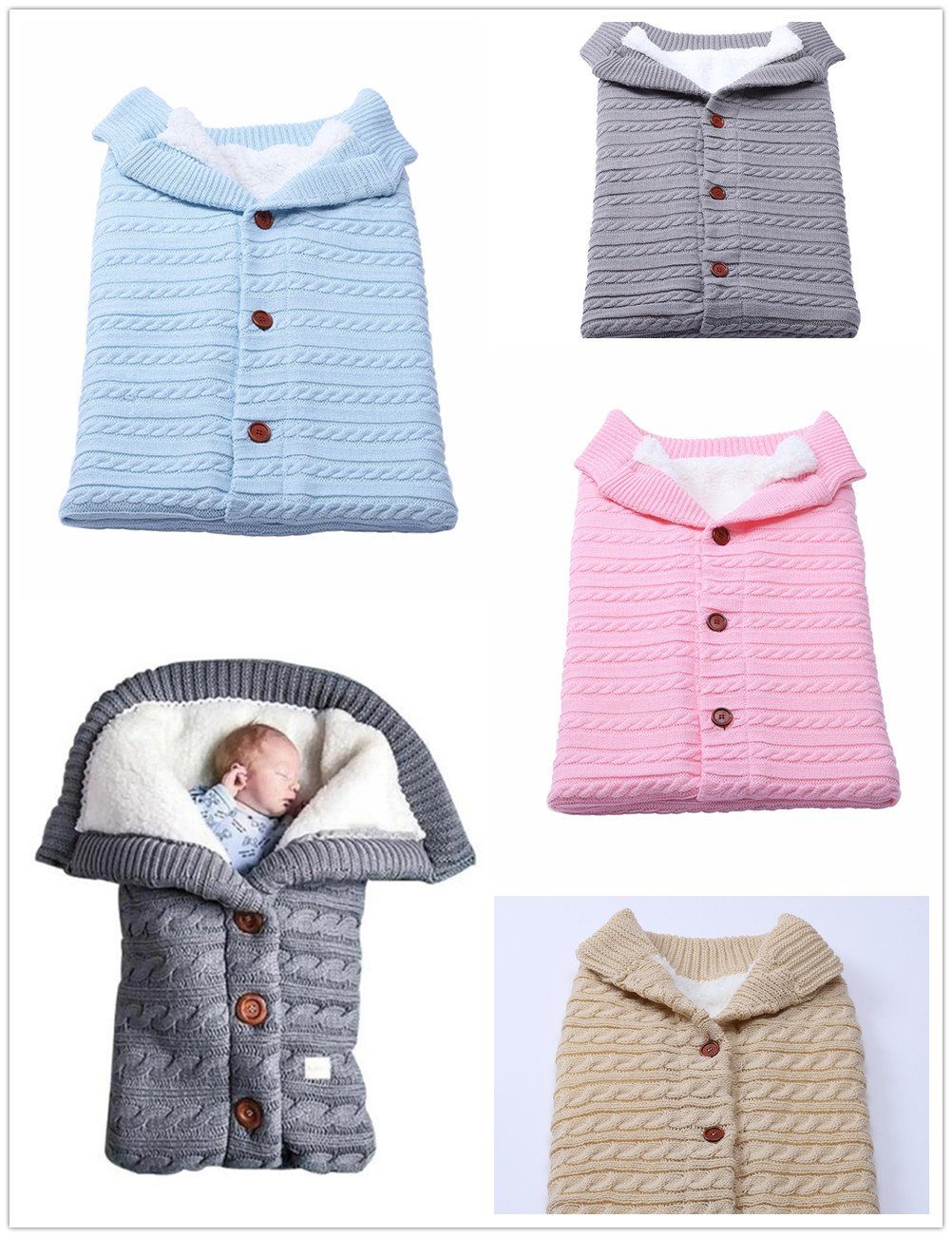 XDeer Babyschlafsack Baby Schlafsack für Kinderwagen Wickeldecke Wickelwickel Warmer, Warmer Schlafsack für Babys Neugeboren 0-12 Monat pink