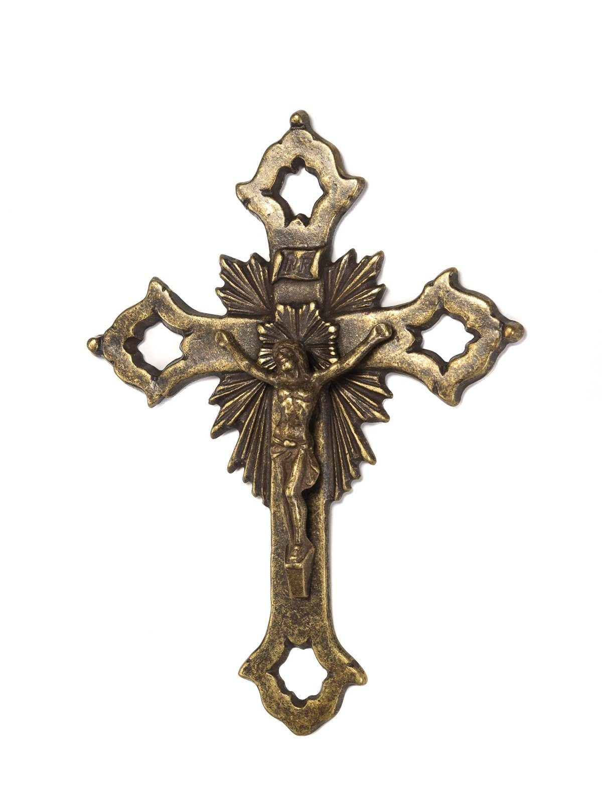 Aubaho Dekoobjekt Kruzifix im Nostalgie anitk Stil Kreuz Eisen 29cm Jesus Eisen deko iro | Deko-Objekte