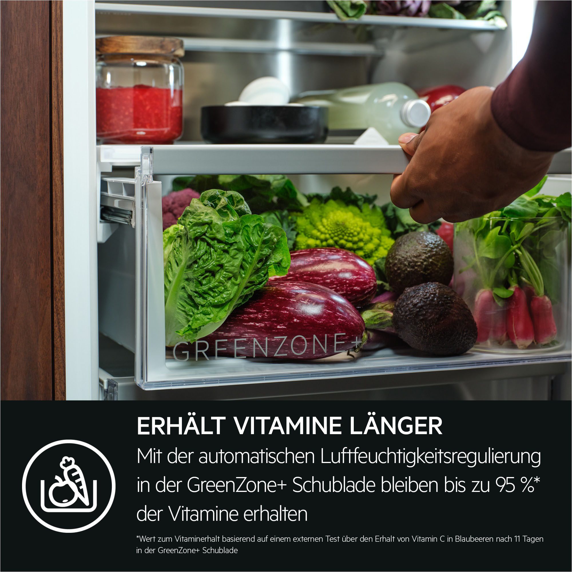 AEG Einbaukühlgefrierkombination Serie 8000 TSC8M18WCC, 177 cm hoch, 55,7 cm breit, 360°Cooling-optimale Luftfeuchtigkeit & Zirkulation, NoFrost, Festtür