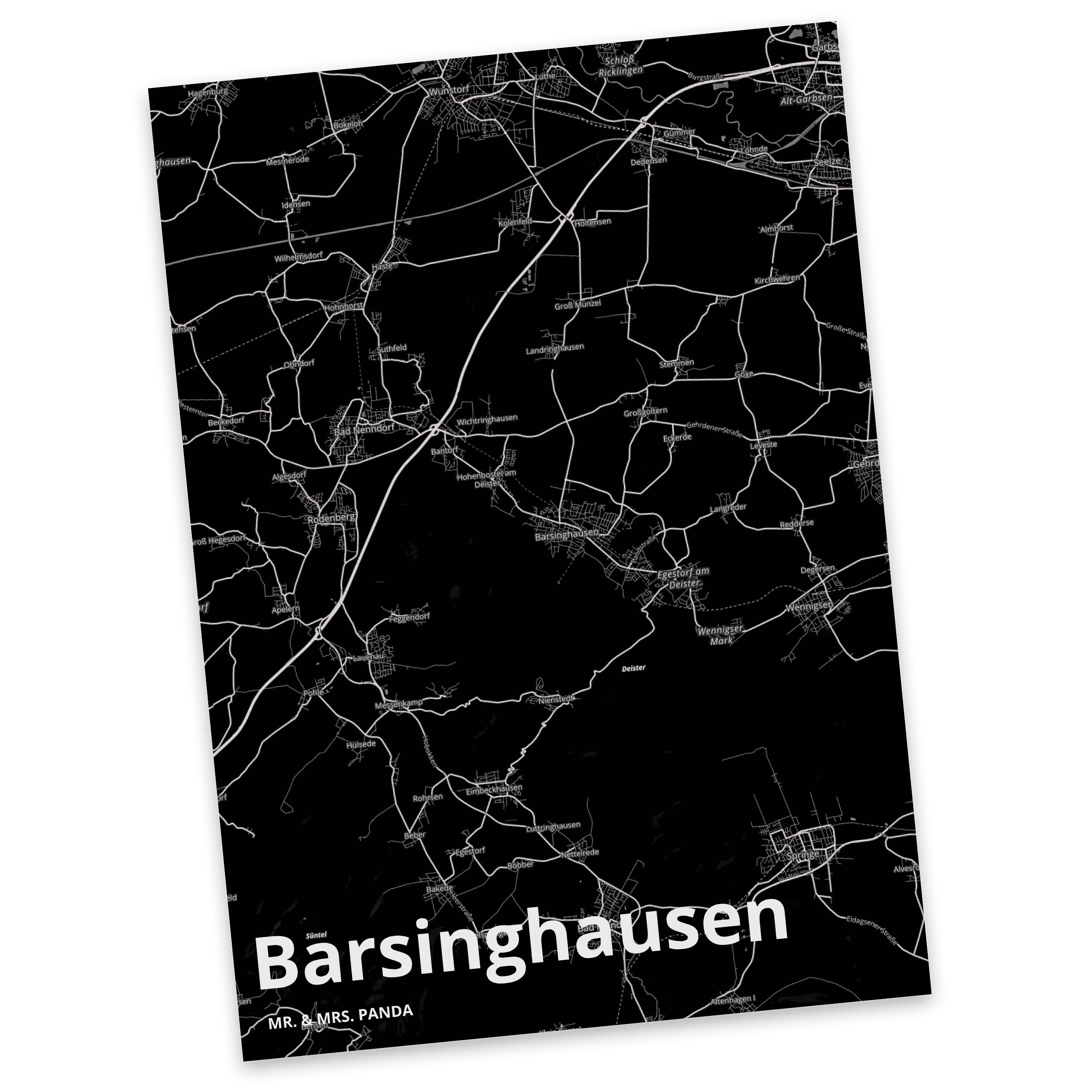 Mr. & Mrs. Panda Postkarte Barsinghausen - Geschenk, Stadt, Stadt Dorf Karte Landkarte Map Stadt