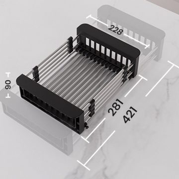 CECIPA Küchenspüle Küchenspüle aus Edelstahl 60 x 45 cm Arbeitsplattenspüle, Rechteck, 60/18 cm, Mit Abtropffläche, 201 Nanometer schwarze Spüle