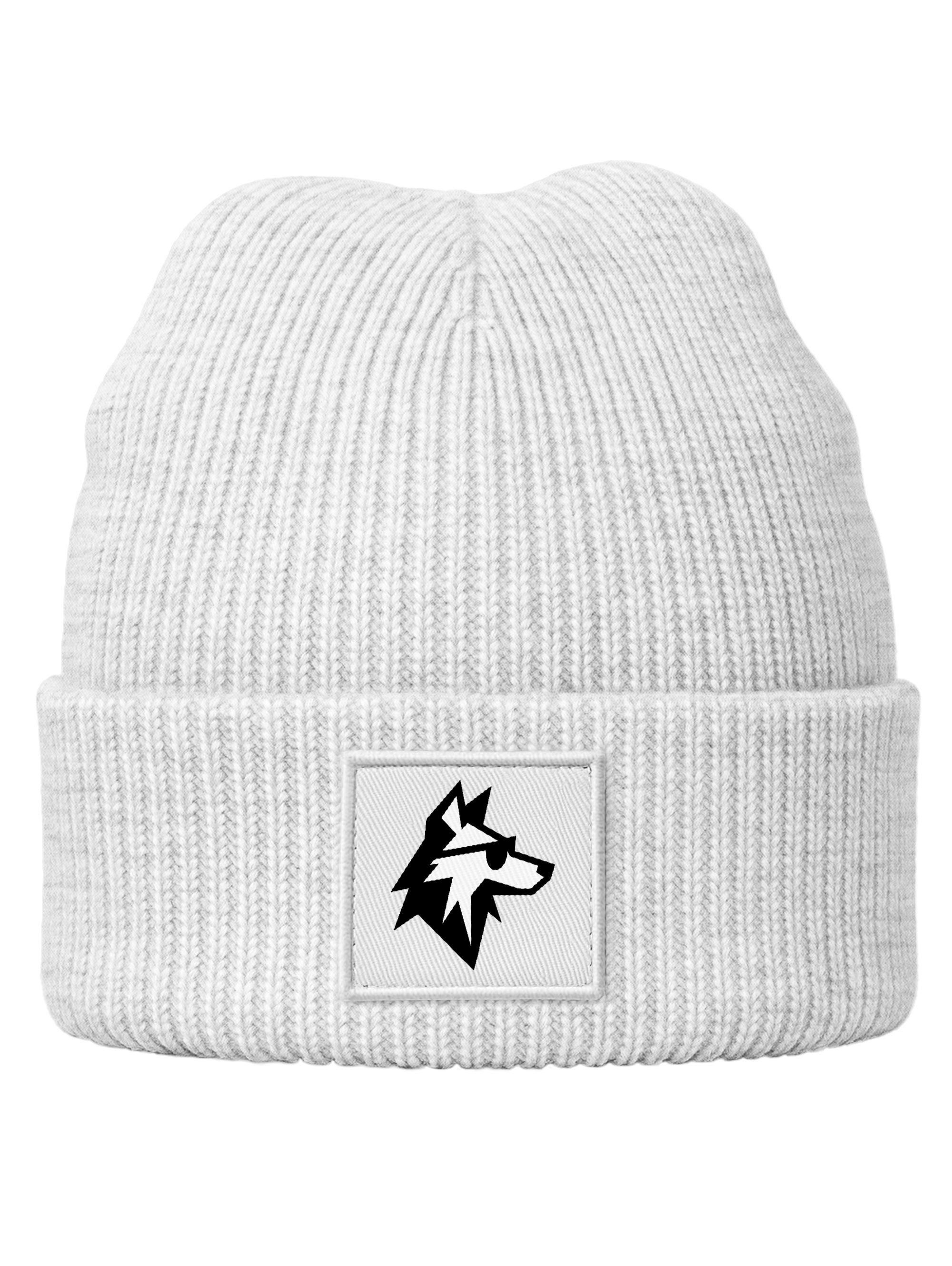 Beanie Wintermütze mit Aufdruck Wolf Kinder Beanie Jungen Patch Print