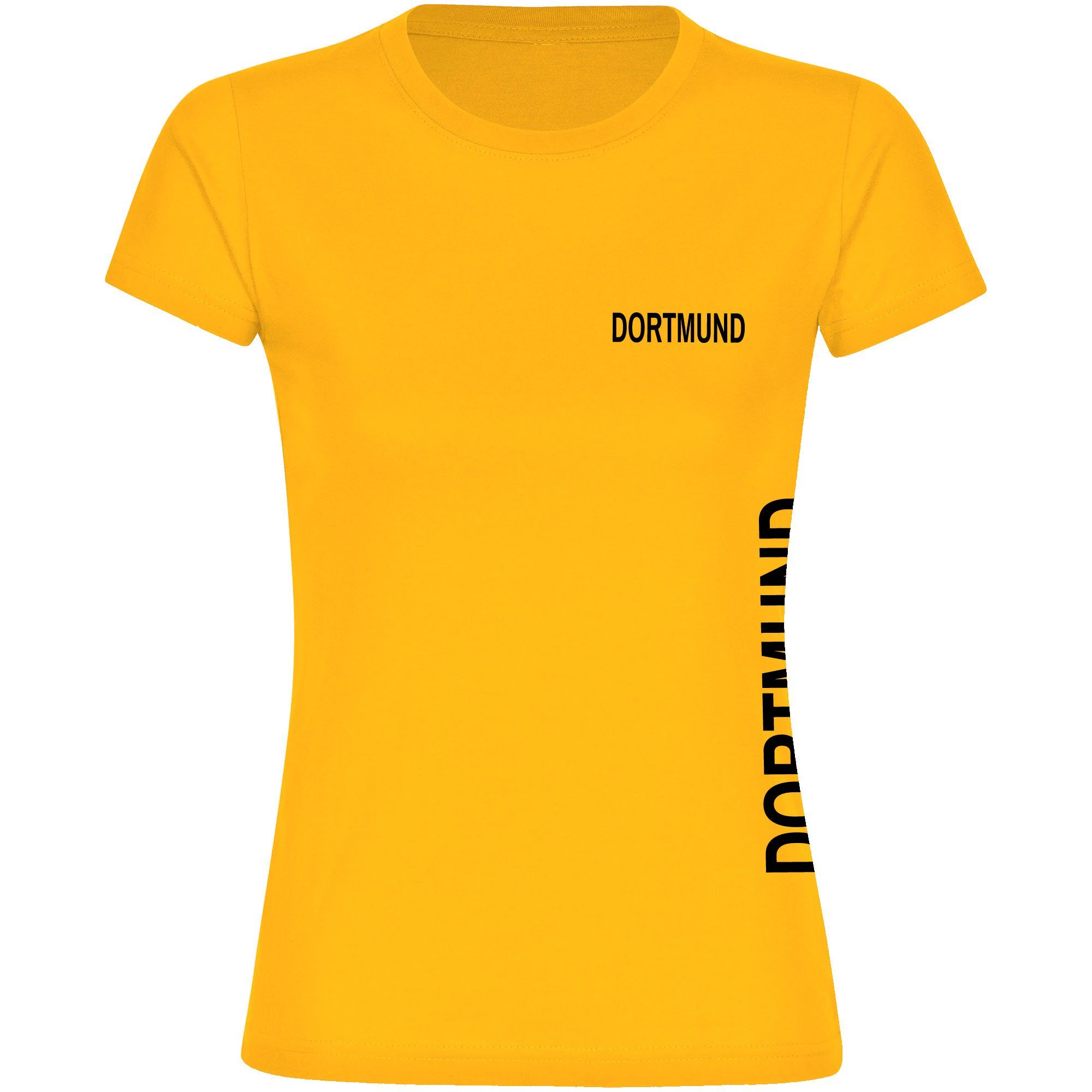 multifanshop T-Shirt Damen Dortmund - Brust & Seite - Frauen