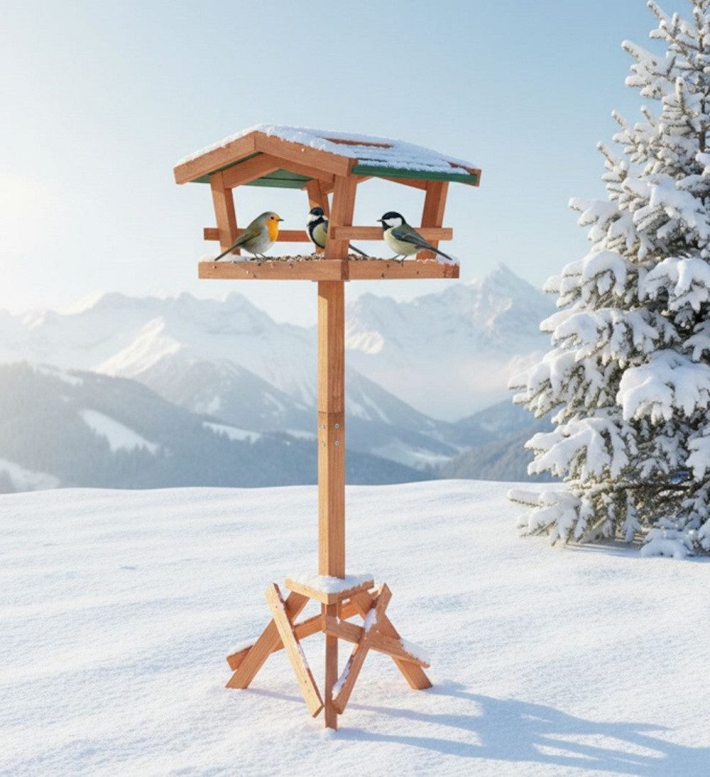 BruKa Vogelhaus BIRD OASIS mit Ständer Vogelfutterhaus Futterhaus Vogel Haus