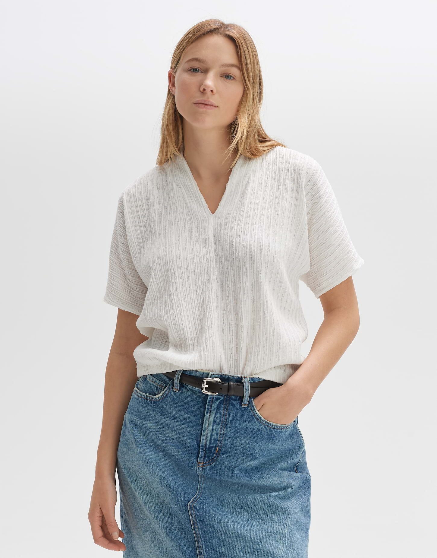 OPUS Kurzarmshirt Boxyshirt SASKINO Loose aus günstig online kaufen