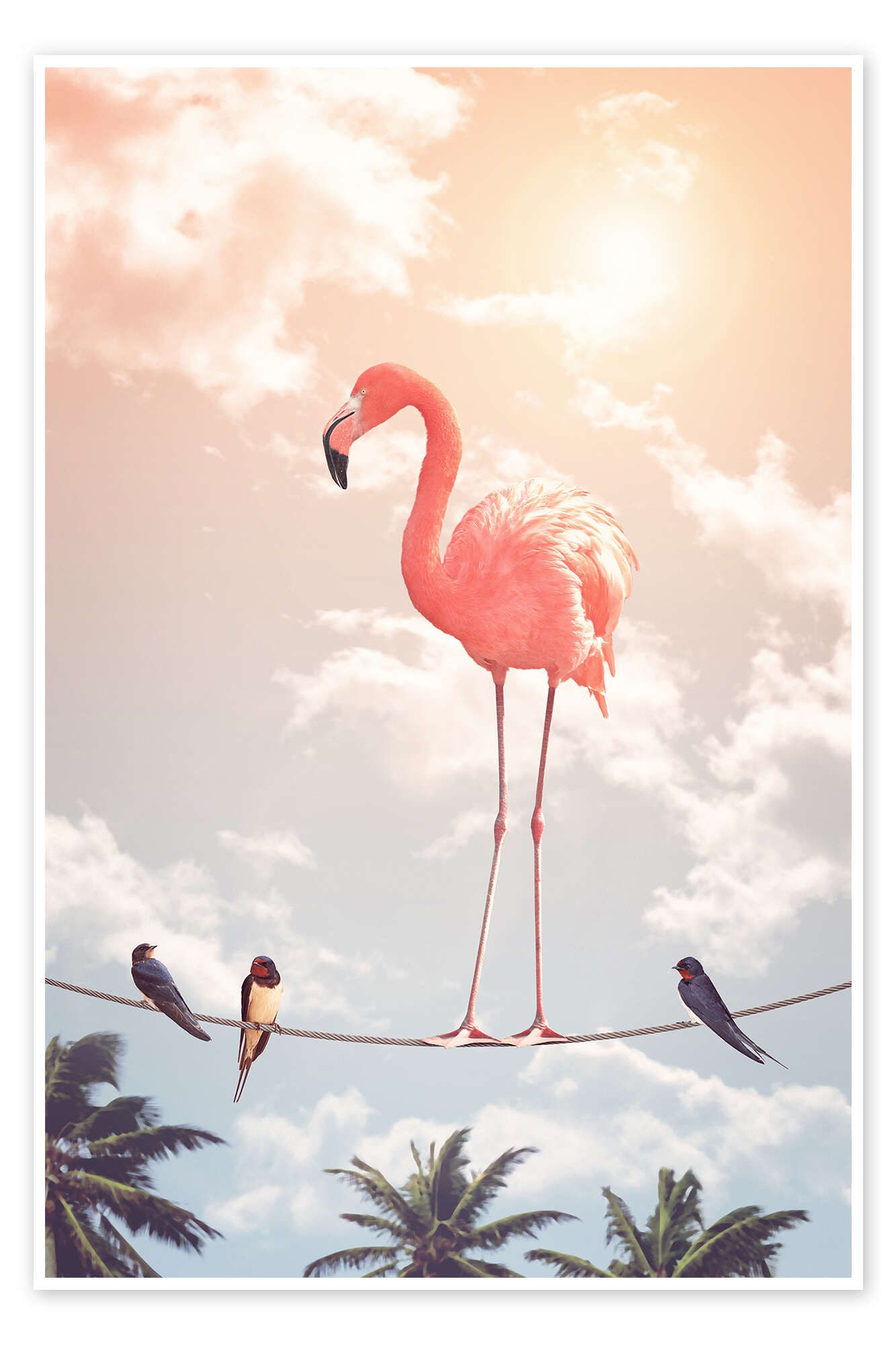 Posterlounge Wandbild Flamingo & Friends, Jonas Loose, erhältlich als Poster, Leinwandbild, Wandsticker oder Acrylglasbild