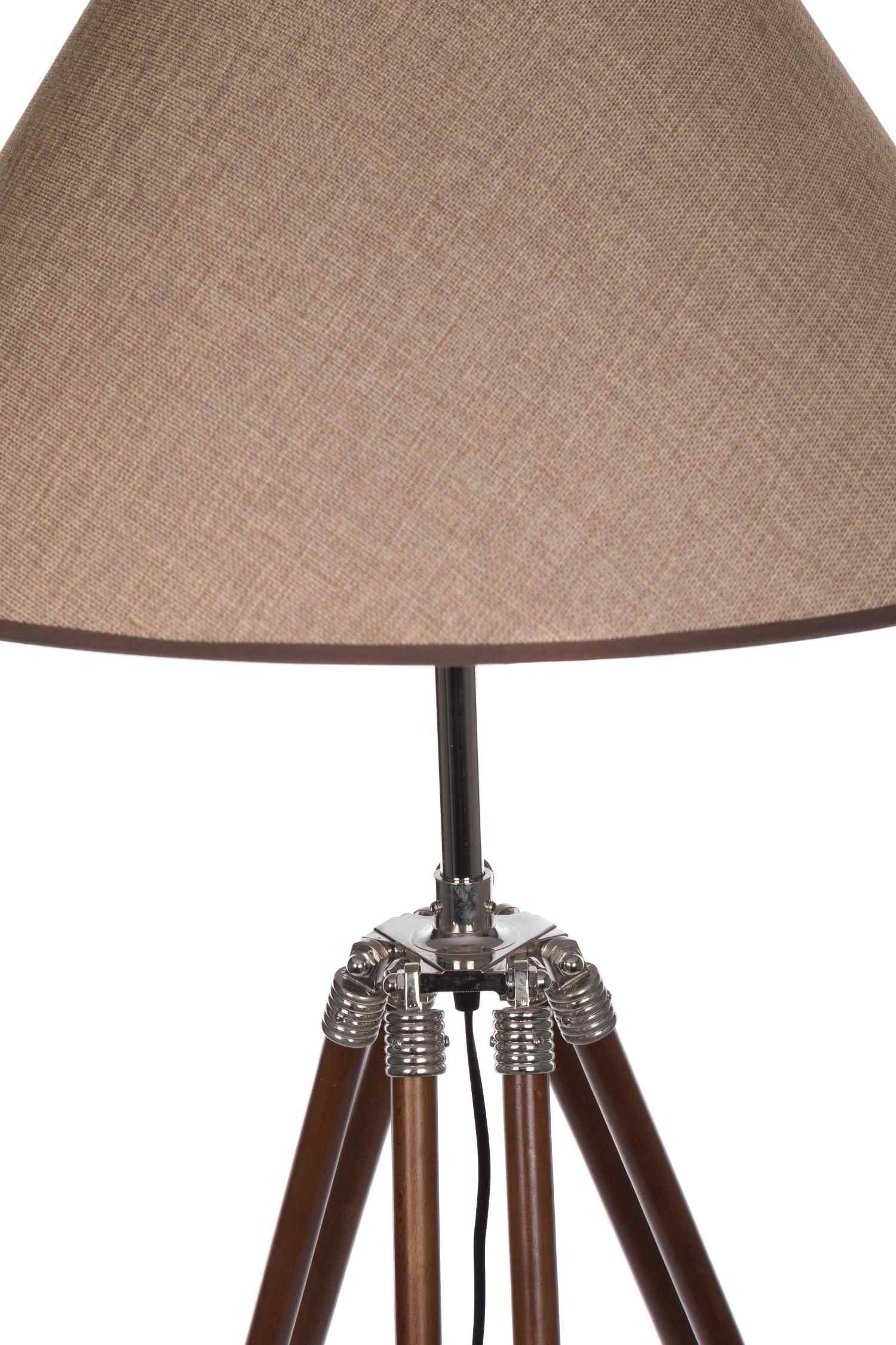 Stehlampe XXL Stativlampe Stehlampe im Dreibein Stativ Look F705 braun Schirm