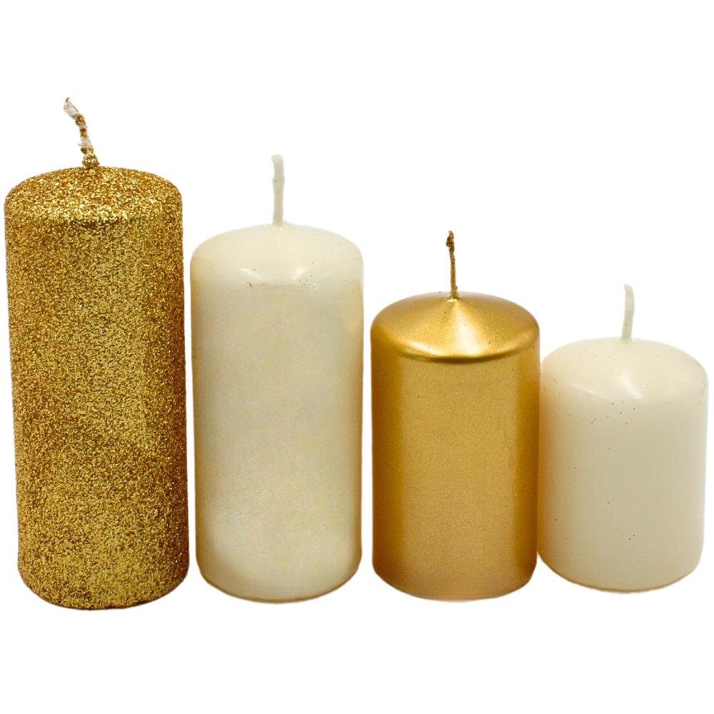 Dekohelden24 Adventskerze Gestufte Stumpenkerzen, Adventskerzen, Adventskra günstig online kaufen