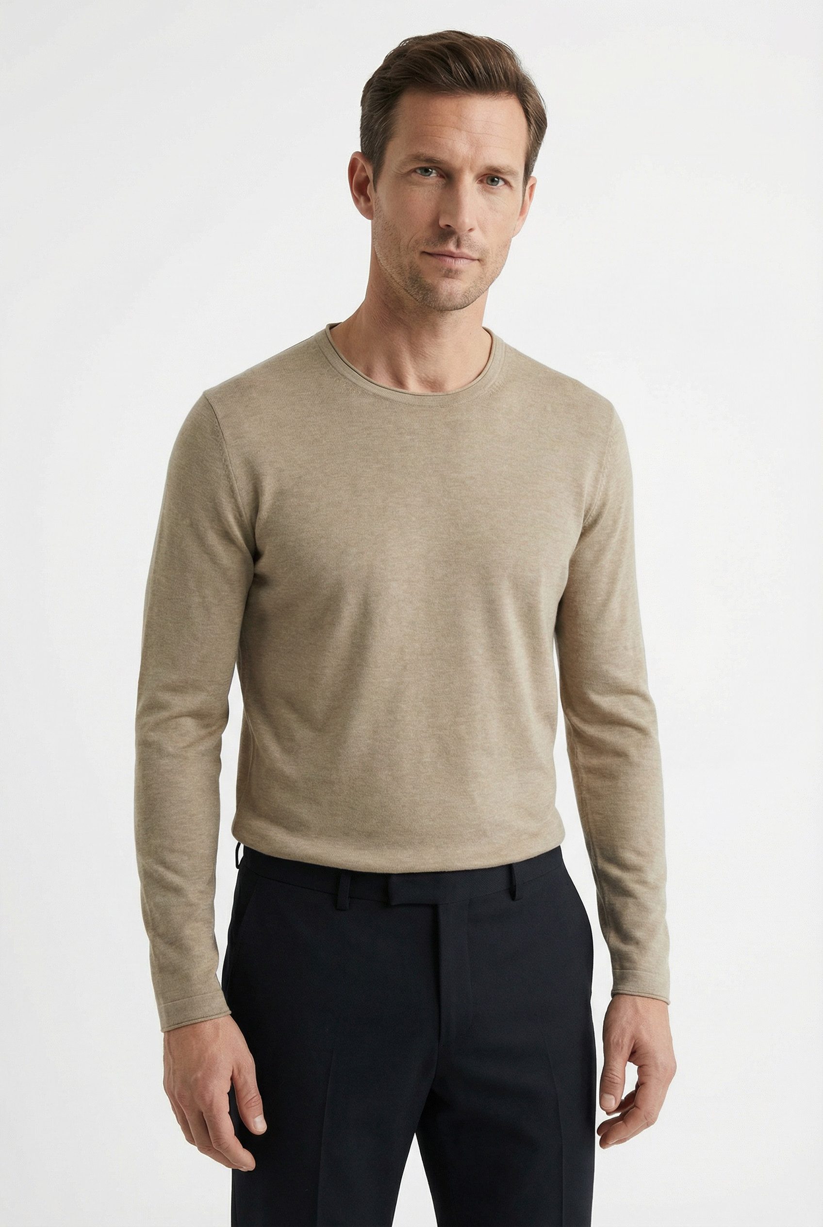 OLYMP Rundhalspullover OLYMP Strick Casual Crew Neck