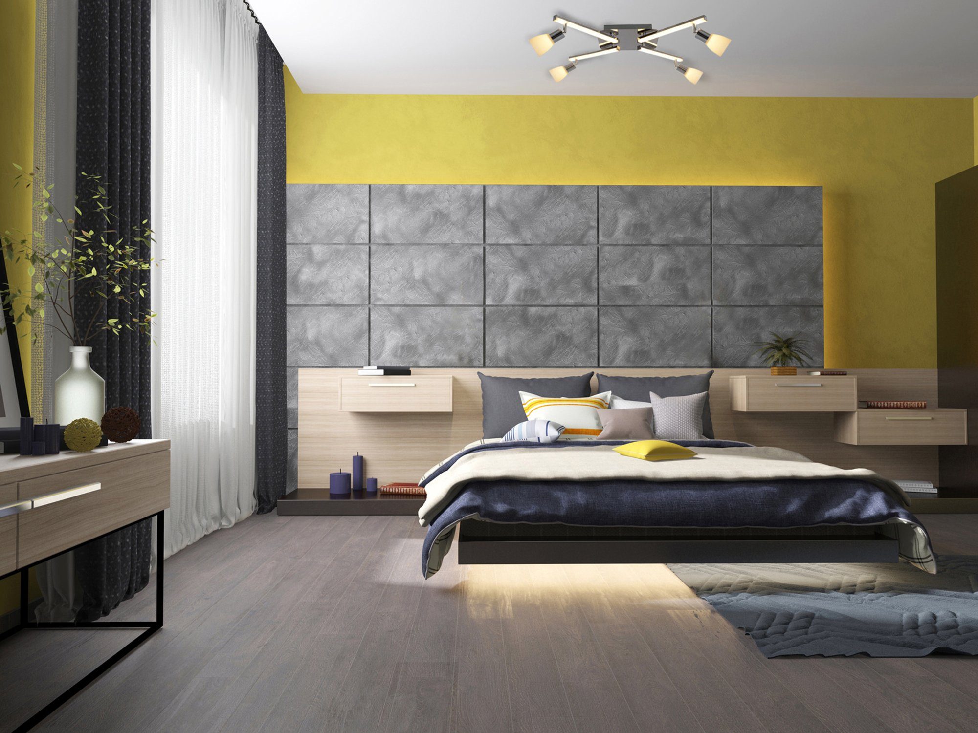 näve LED Deckenleuchte Ibiza, LED fest integriert, Warmweiß, 4x4.3W+4x 4W = 33.2W 3000K; 4x 344lm+4 320lm = 2656lm 20,000h Energy
