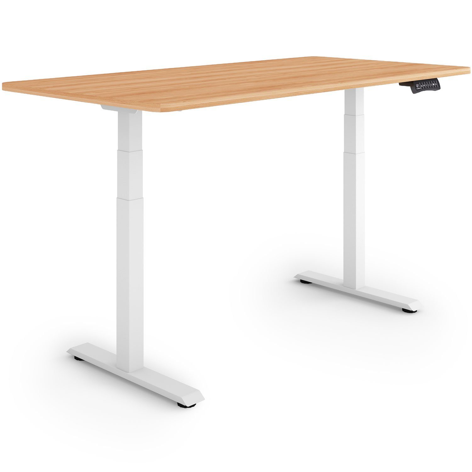 cm 70 Schreibtisch Höhe: Rahmen: Weiß 125,5 60,5 x ESMART Tischplatte: - ESMART 140 / Germany, cm Ahorn