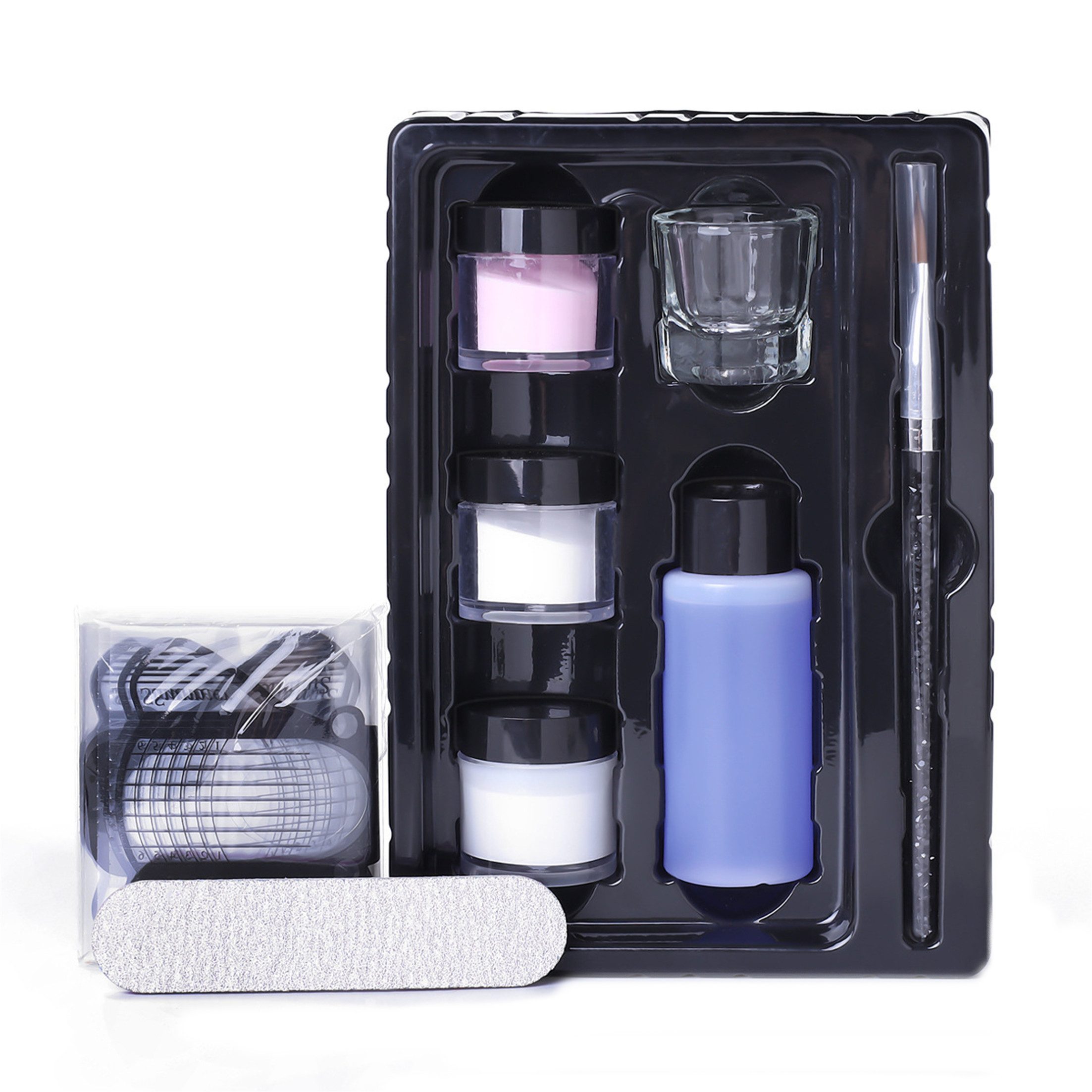KINSI Nageldesign Zubehör Nailart Kristall-Pulver-Set, Nailart-Werkzeug-Set, 3D-Skulptur, 8-tlg., professionelle Studio-Qualitat