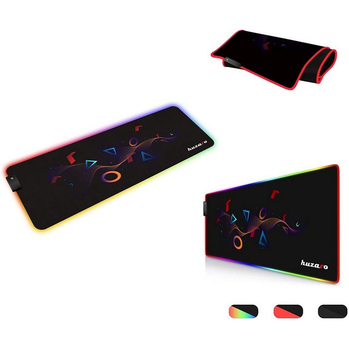 huzaro Gaming Mauspad Mousepad XL 2.0 Gaming Mauspad groß wasserdicht Anti-Rutsch ergonomisches Form hohe Präzision der Mausbewegung Dicke 4 mm