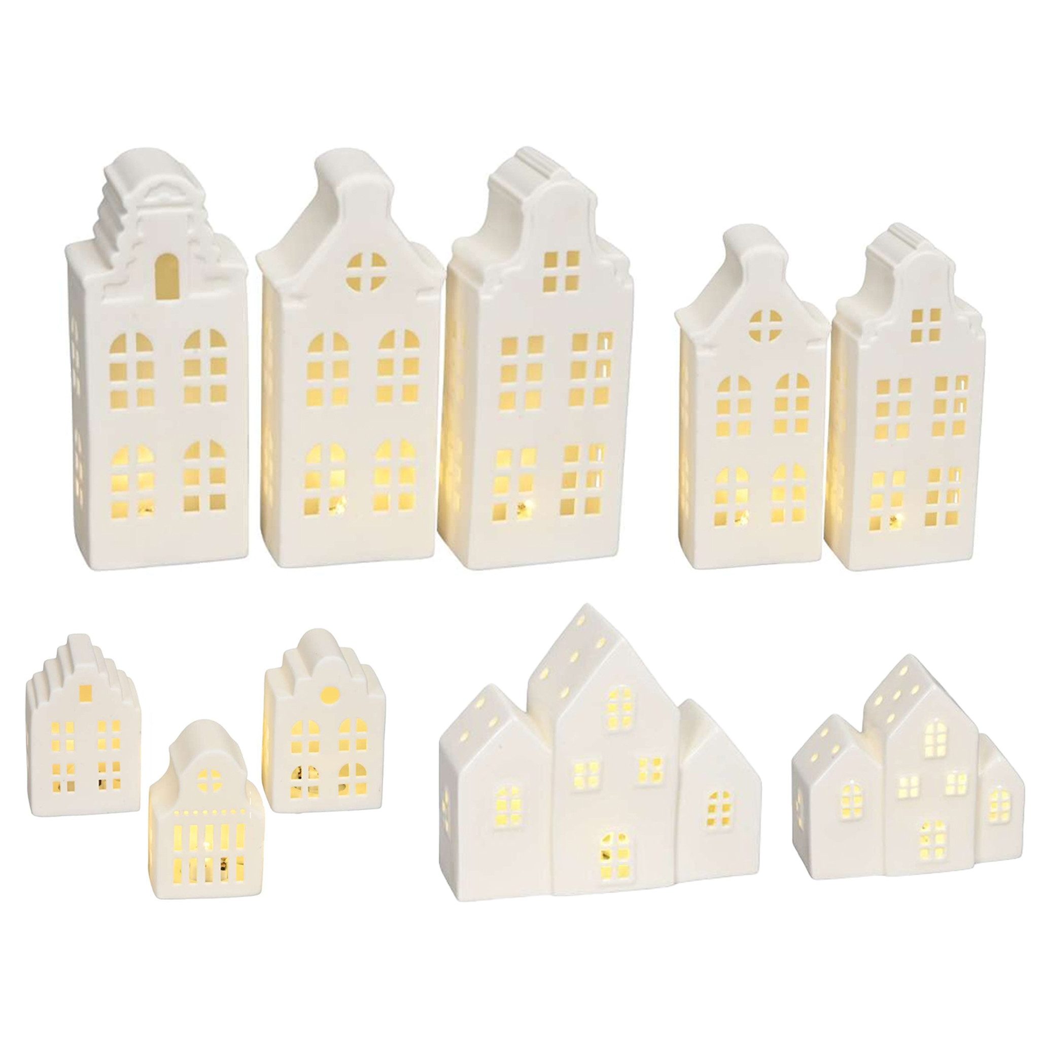 matches21 HOME & HOBBY Dekofigur Weiße Lichthäuser 11 x 8,5 cm als Winterde günstig online kaufen