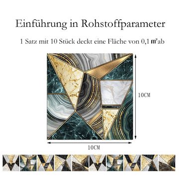 COOL-i ® Fliesenaufkleber, 10 St PVC Selbstklebende,(10cm,15cm zwei Größen)