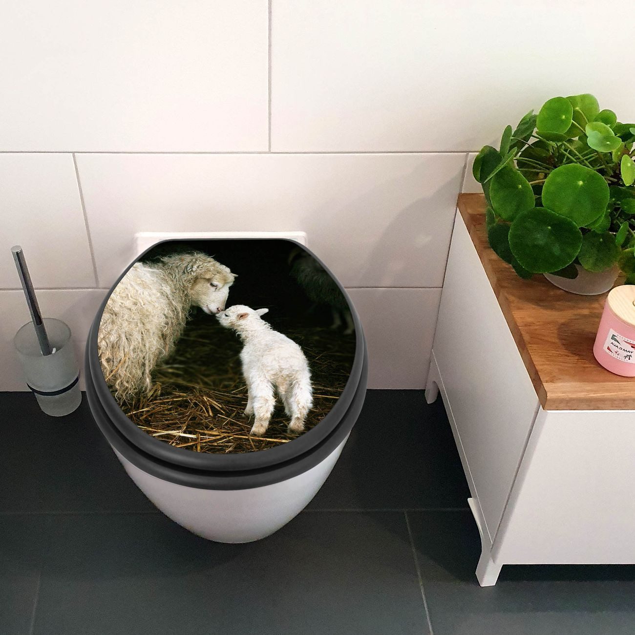 banjado WC-Sitz Anthrazit Motiv Schaf Und günstig online kaufen
