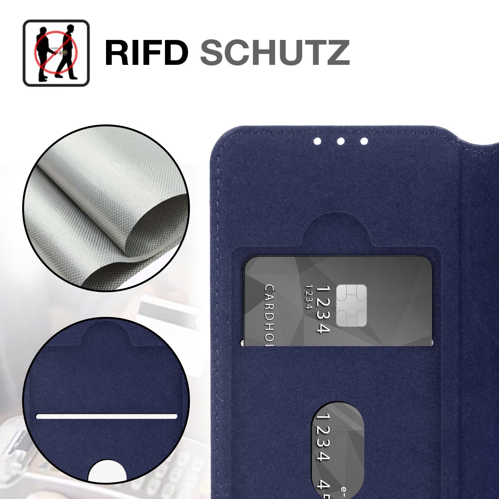 Tec-Expert Handyhülle Echtleder Hülle für Samsung Galaxy A56 5G 6.7 Zoll, 6.7, Cover Klapphülle Case mit Kartenfach RFID Schutz aufstellbar
