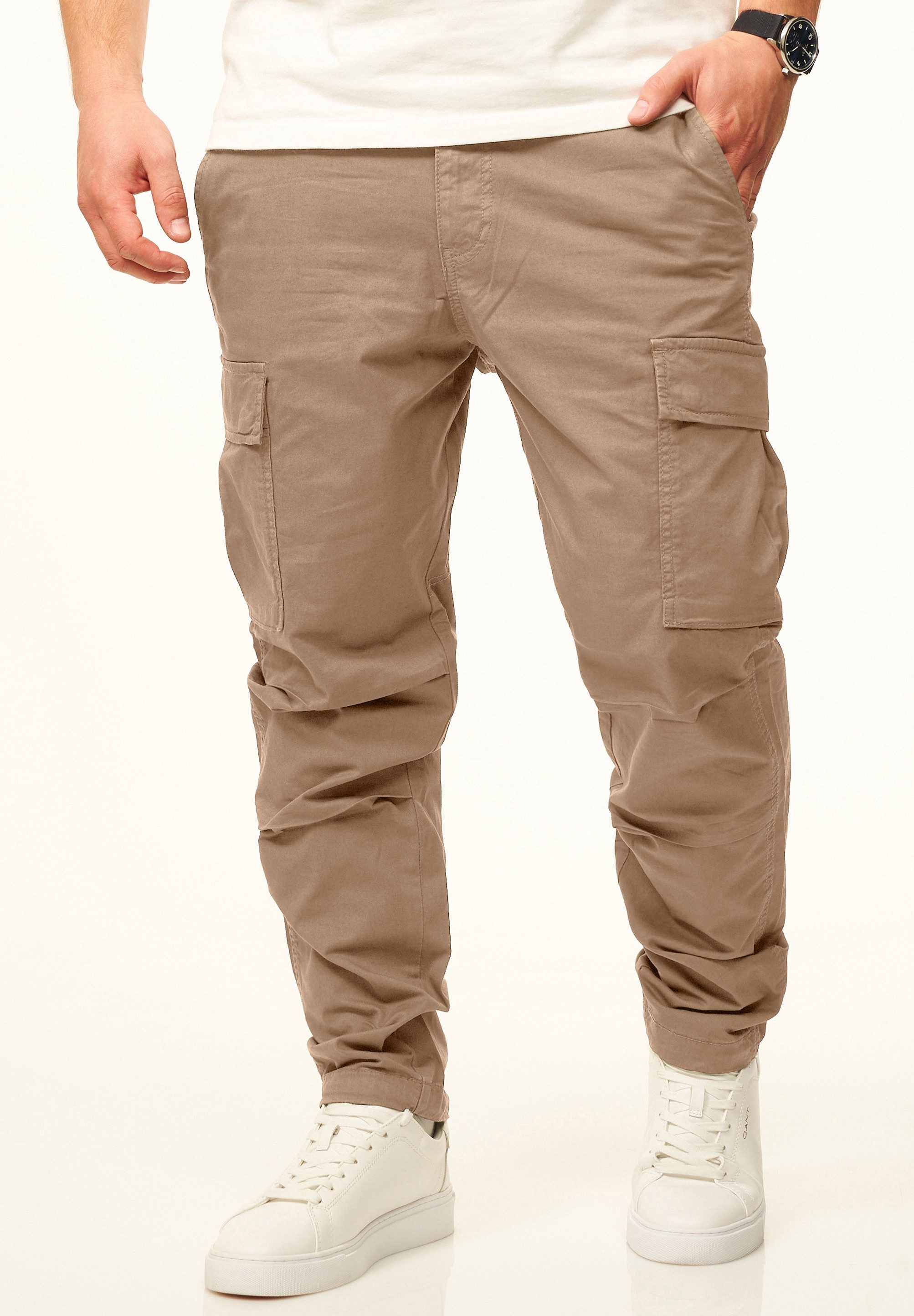 DAILY COTTON Cargohose als Stoffhose mit Stretch im Tapered Fit Chino Cargo Hose mit Gürtelschlaufen für Herren – Bild 4 von 5