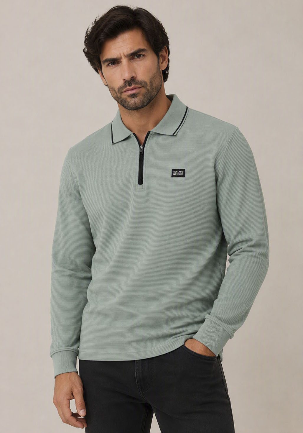 Man's World Sweatshirt mit Polokragen Bequem wie ein Sweatshirt. Smart wie ein Polo.. Reduzierter Preis € 21,99. Unverbindliche Preisempfehlung € 26,99, (€ 21,99 pro 1 Stk)