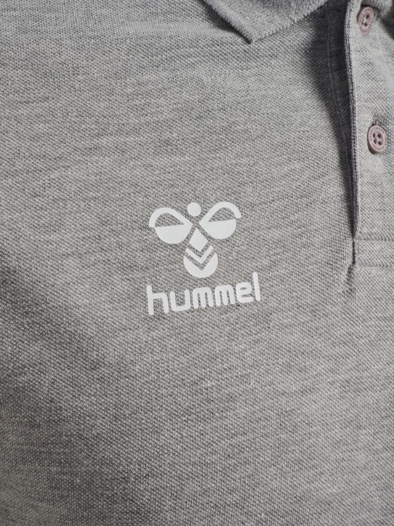 hummel Poloshirt hmlGO Chevron (100% Baumwolle) grau Herren