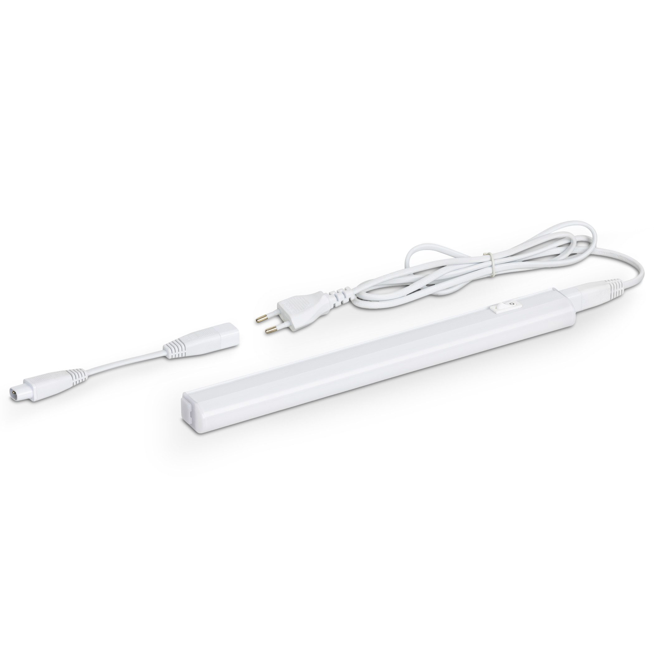 SEBSON Aufbauleuchte LED Unterbauleuchte 30cm neutralweiß, Lichtleiste Stecker & Schalter, Neutralweiß 4000K, Leistung 5W, Helligkeit 800lm, Betrieb 230V, Maße 300x30x22mm