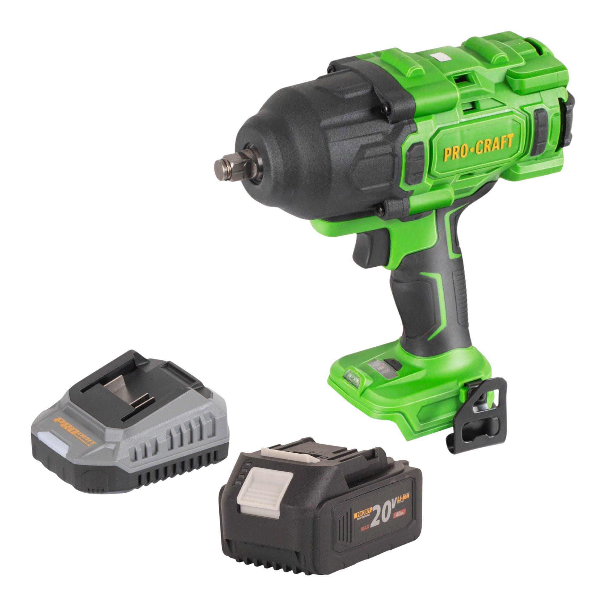 PRO CRAFT Akku-Schlagschrauber PWA80bb 20 V 1600 Nm 1/2" Brushless + 1x Akku 4,0 Ah + Ladegerät