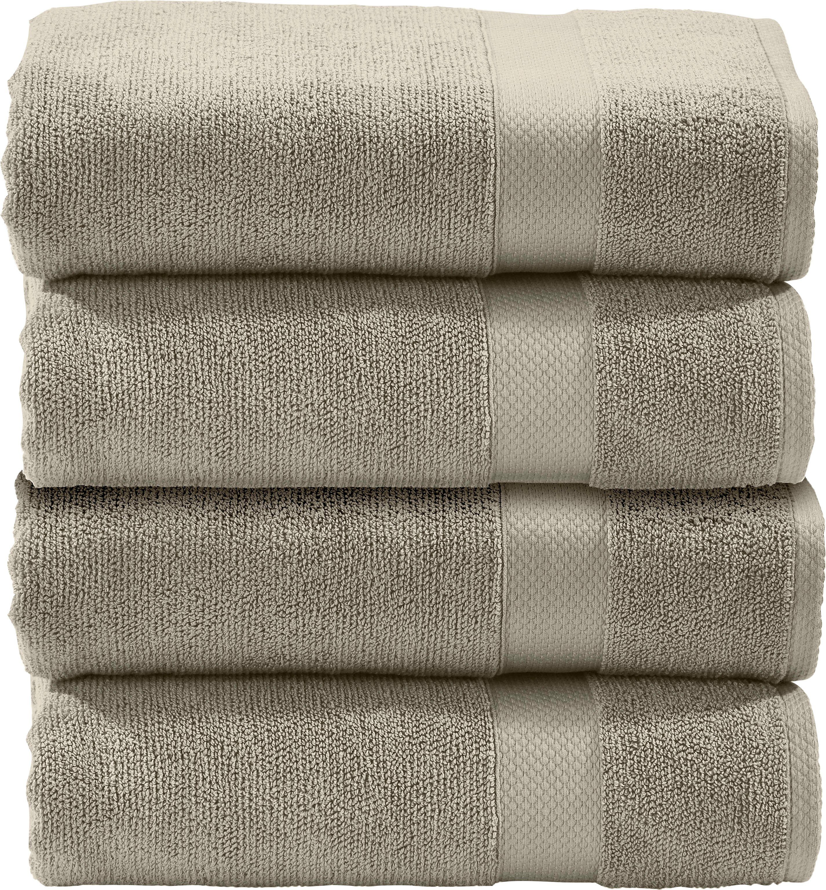 hochwertigem Handtuch taupe Uni 4-tlg), Zwirnfrottee, aus Set Farben, (Set, Zwirnfrottier Deluxe, done.® Hotelqualität