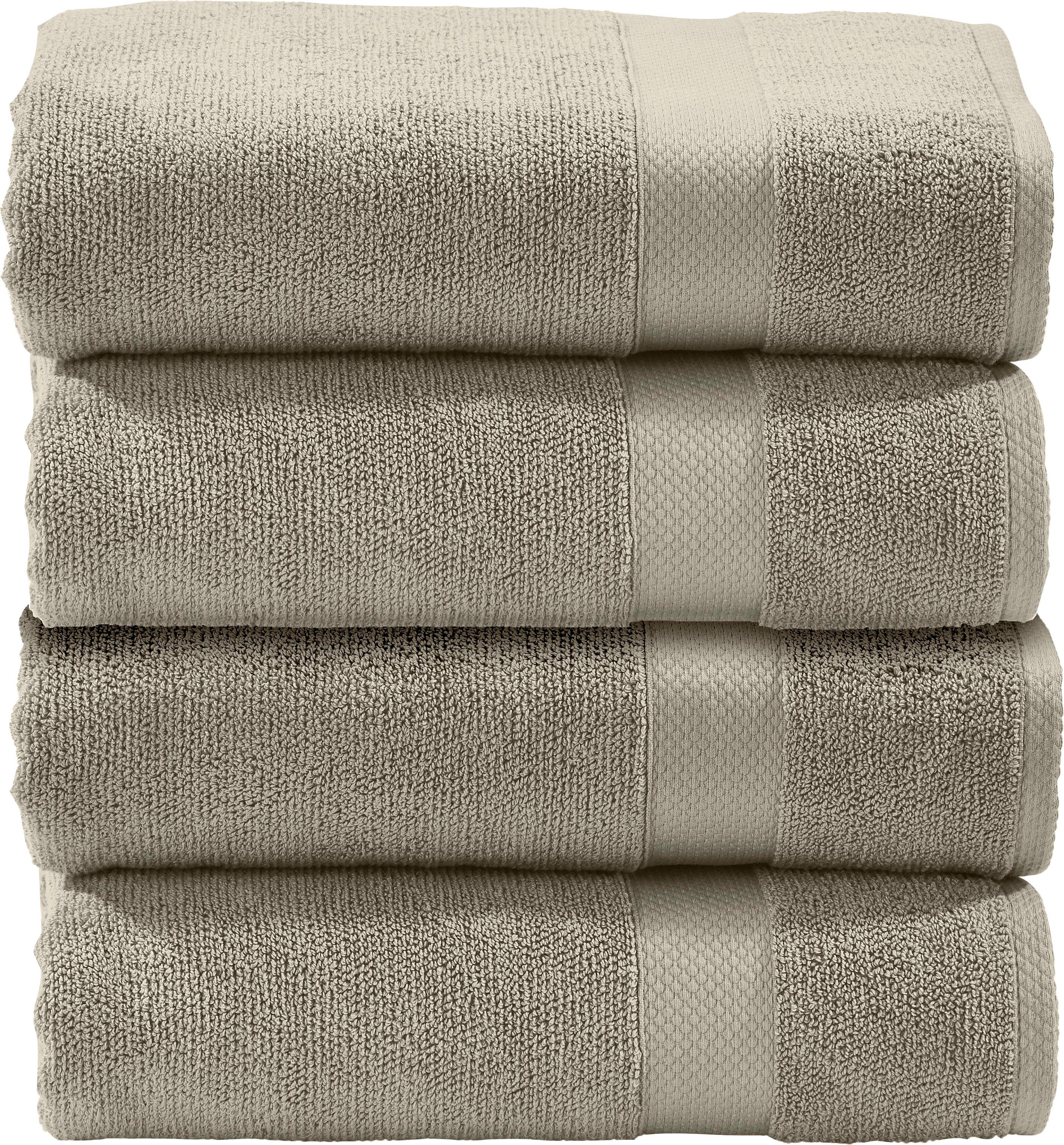 done.® Gästehandtuch Deluxe, Zwirnfrottee (Set, 4-St), Uni Farben, aus hochwertigem Zwirnfrottier, 4x30x50