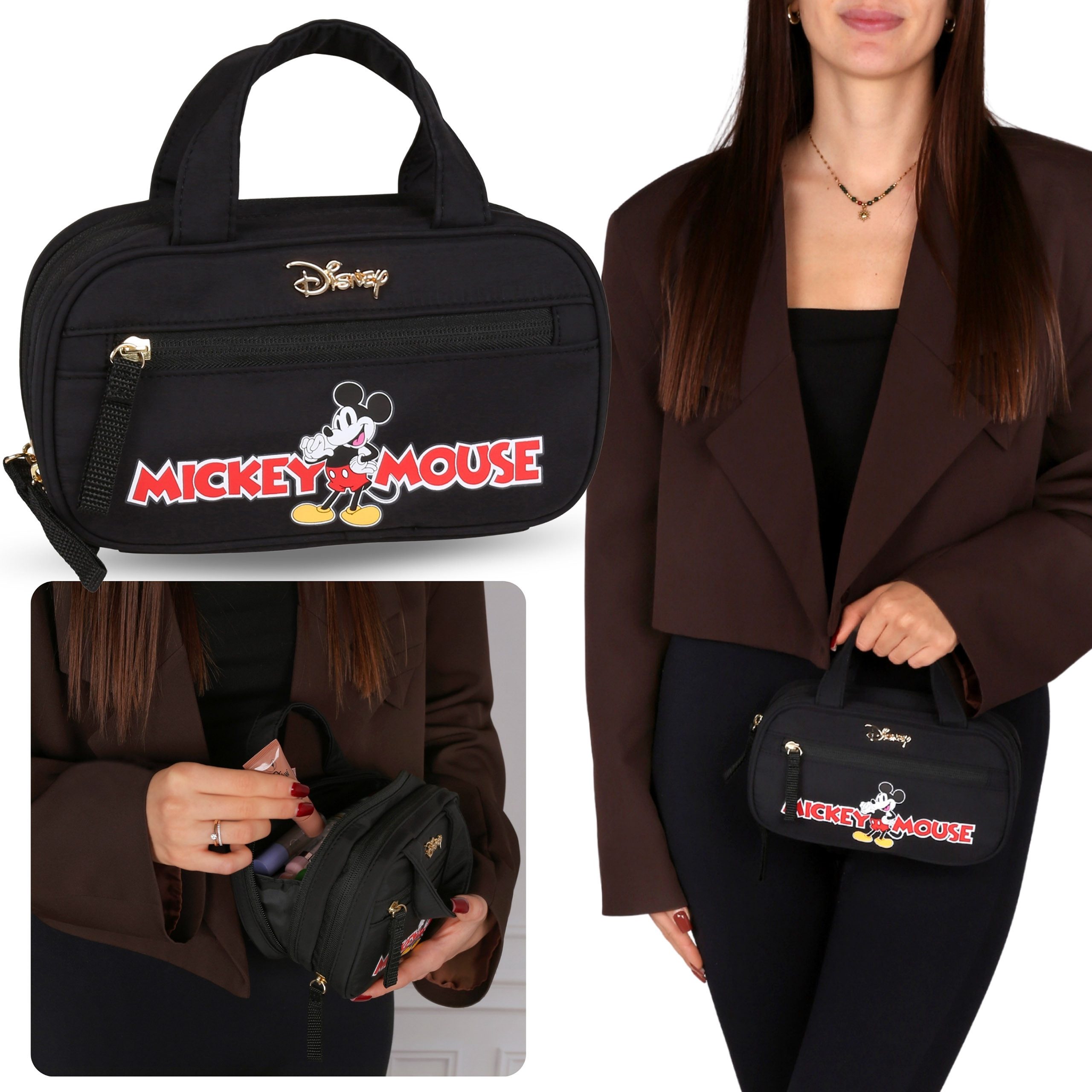 Sarcia.eu Kulturbeutel Disney Mickey Mouse Kosmetiktasche für Reisen mit Reißverschluss