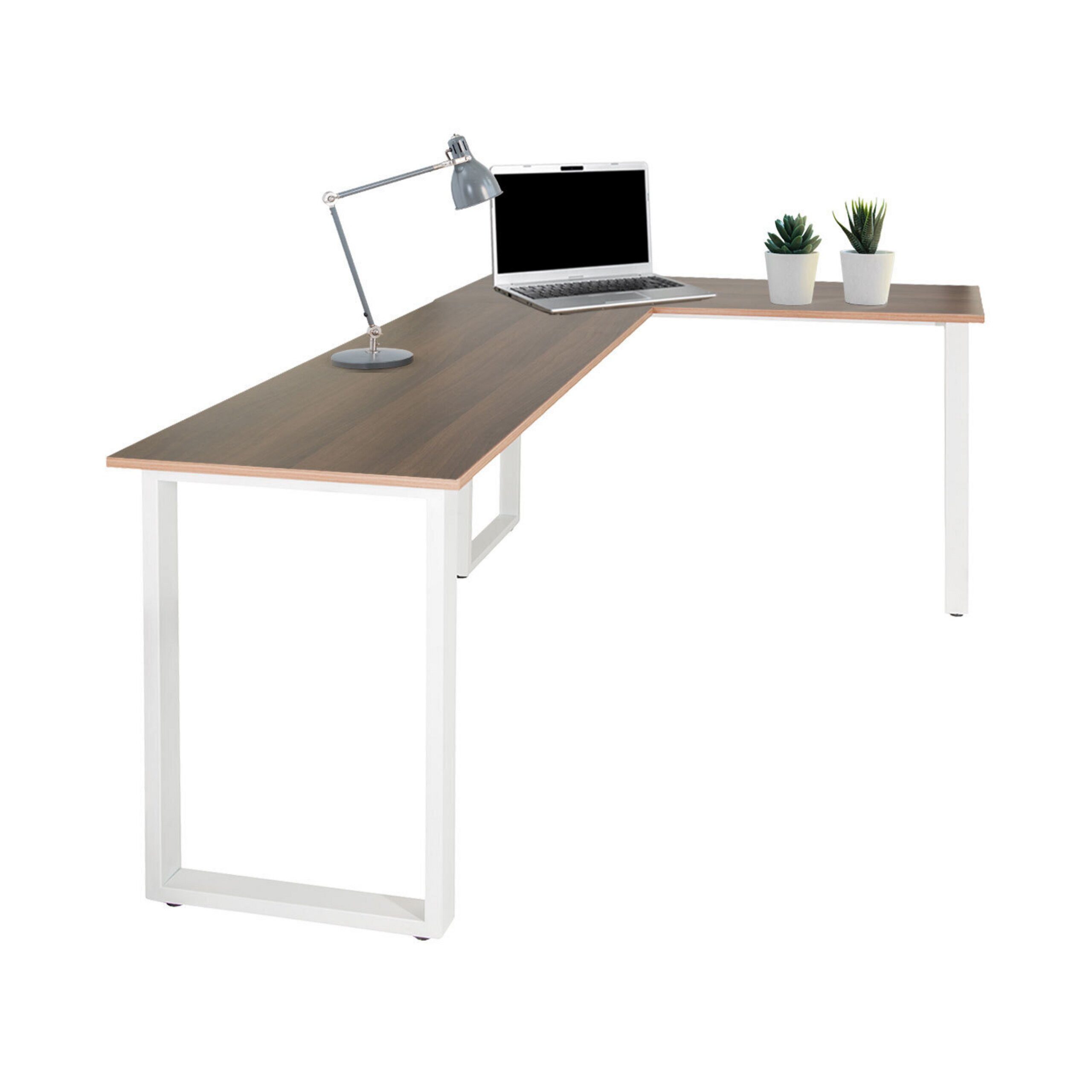 hjh OFFICE Eckschreibtisch WORKSPACE BASIC I Schreibtisch H/B/T:, Computertisch L-Form mit Stahl-Gestell, beidseitig montierbar
