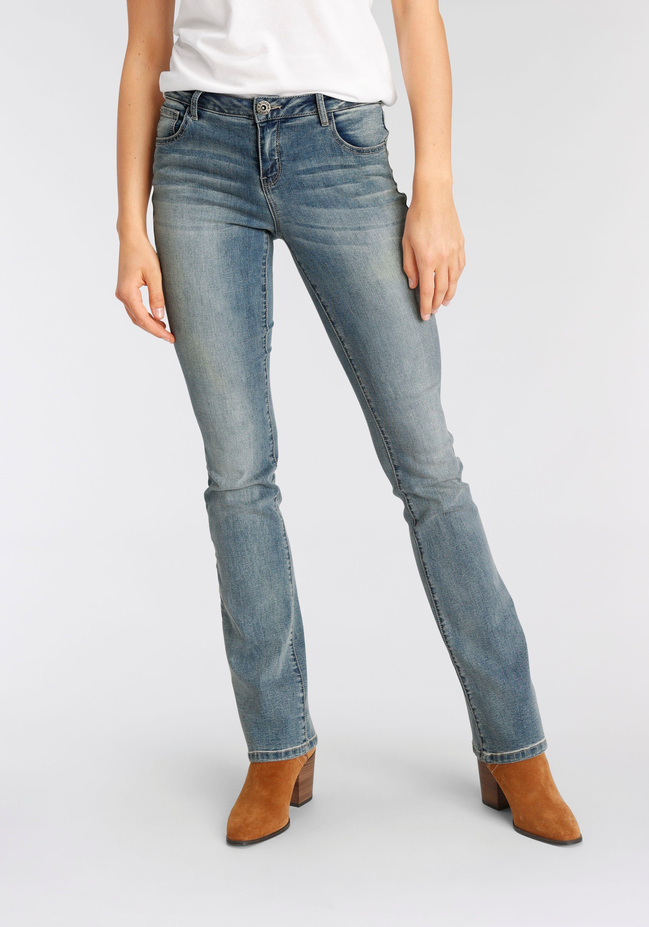 Arizona Bootcut-Jeans Mid-Waist Ultra-Stretch blue-used