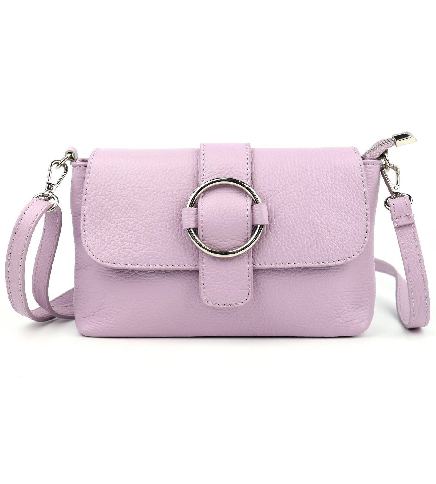 ITALYSHOP24 Schultertasche MADE IN ITALY Damen Leder Tasche Umhängetasche Cross Over Body Clutch, Messenger Bag Brusttasche Hüfttasche Freizeit Abendtasche Smartphone