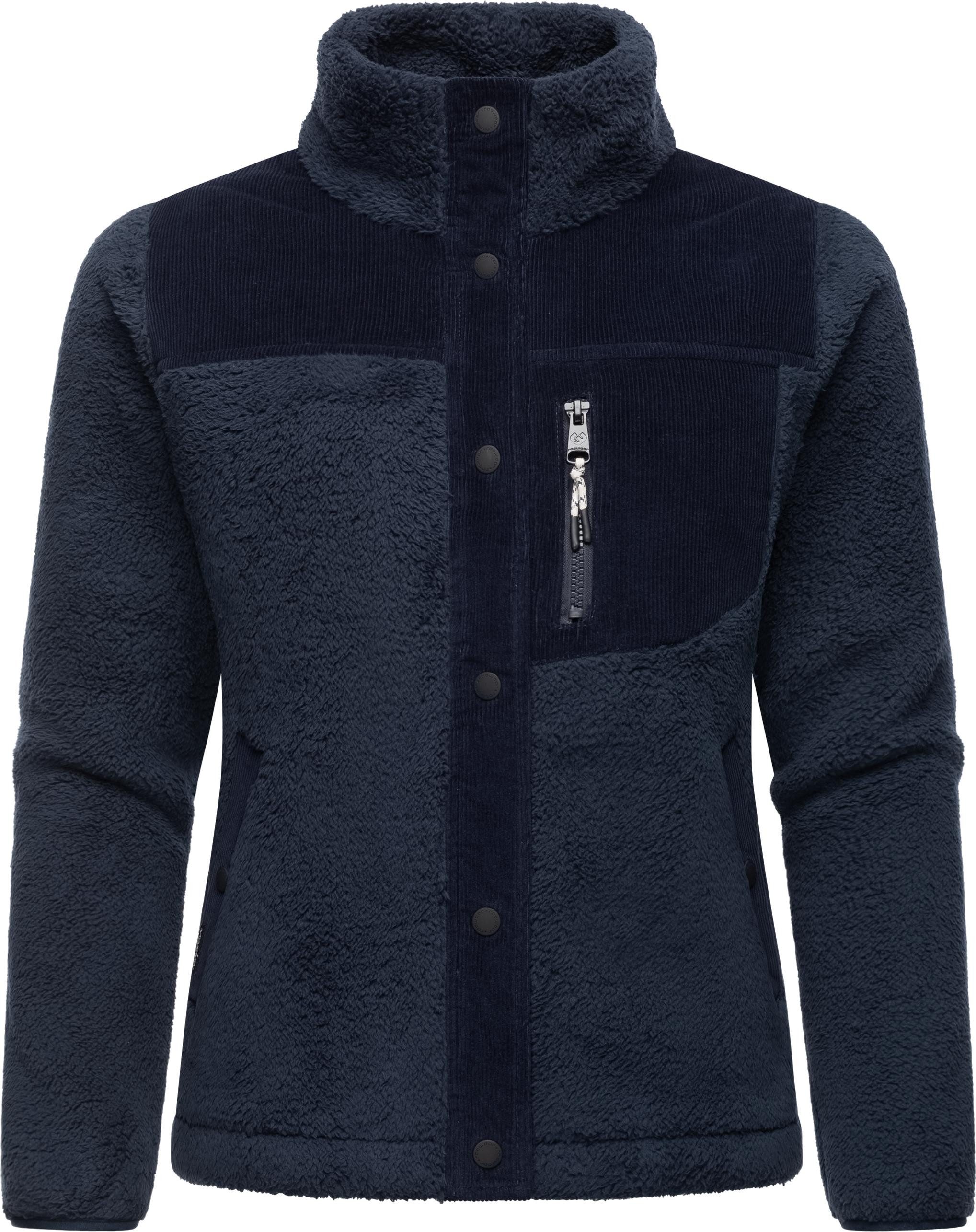 Ragwear Plüschjacke Appopis Block Flauschige Übergangsjacke aus Teddyfleece