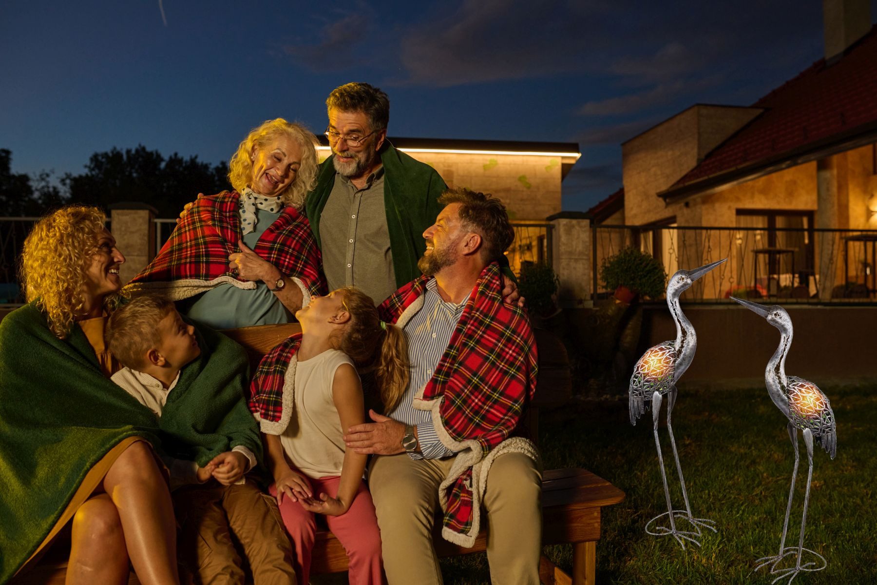 bmf-versand LED Solarleuchte Solarleuchte Garten Kranich 2er Set Deko Solar günstig online kaufen