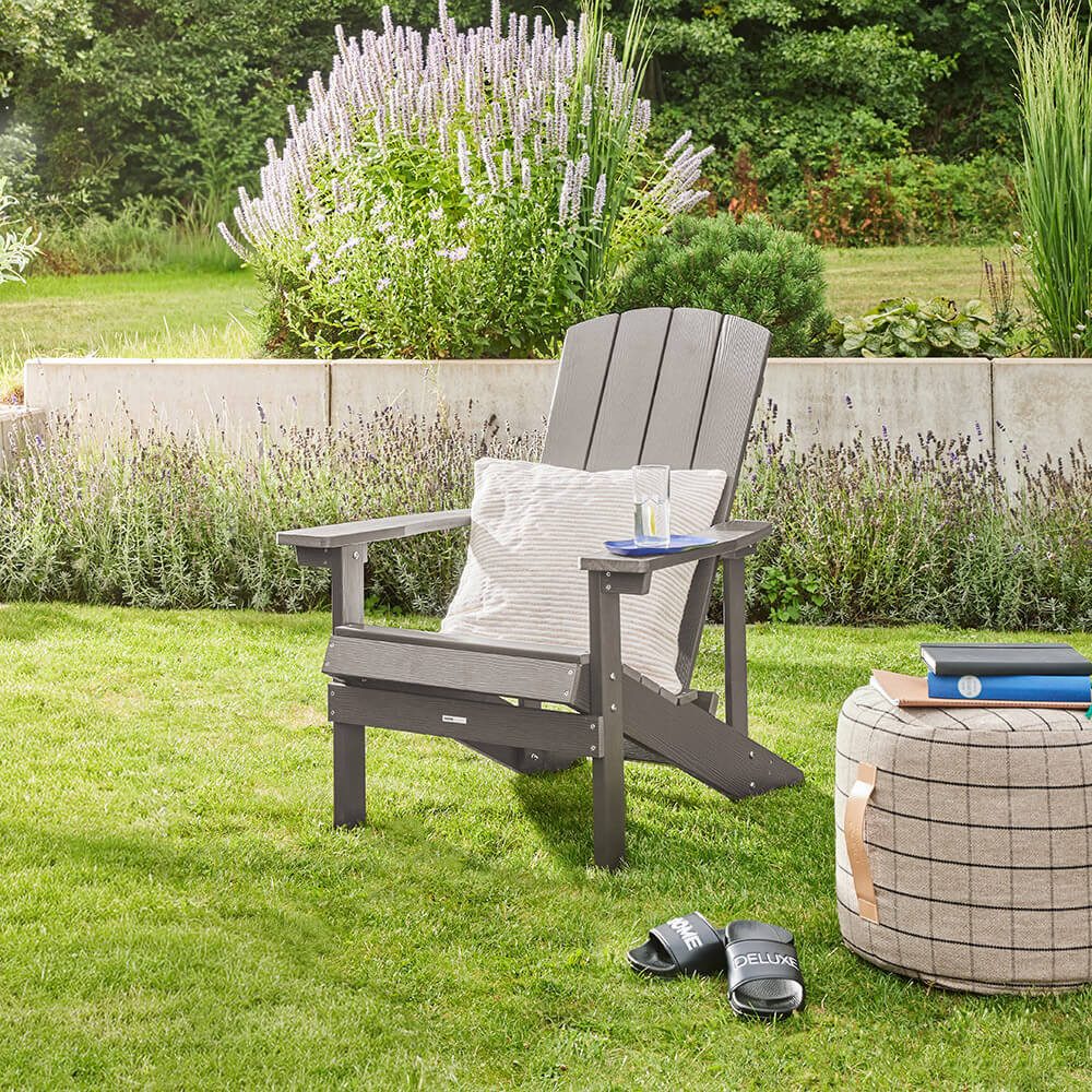 HOME DELUXE Gartenstuhl FAREA - Adirondack (1 St), mit breiten Armlehnen, Gartensessel, Loungesessel
