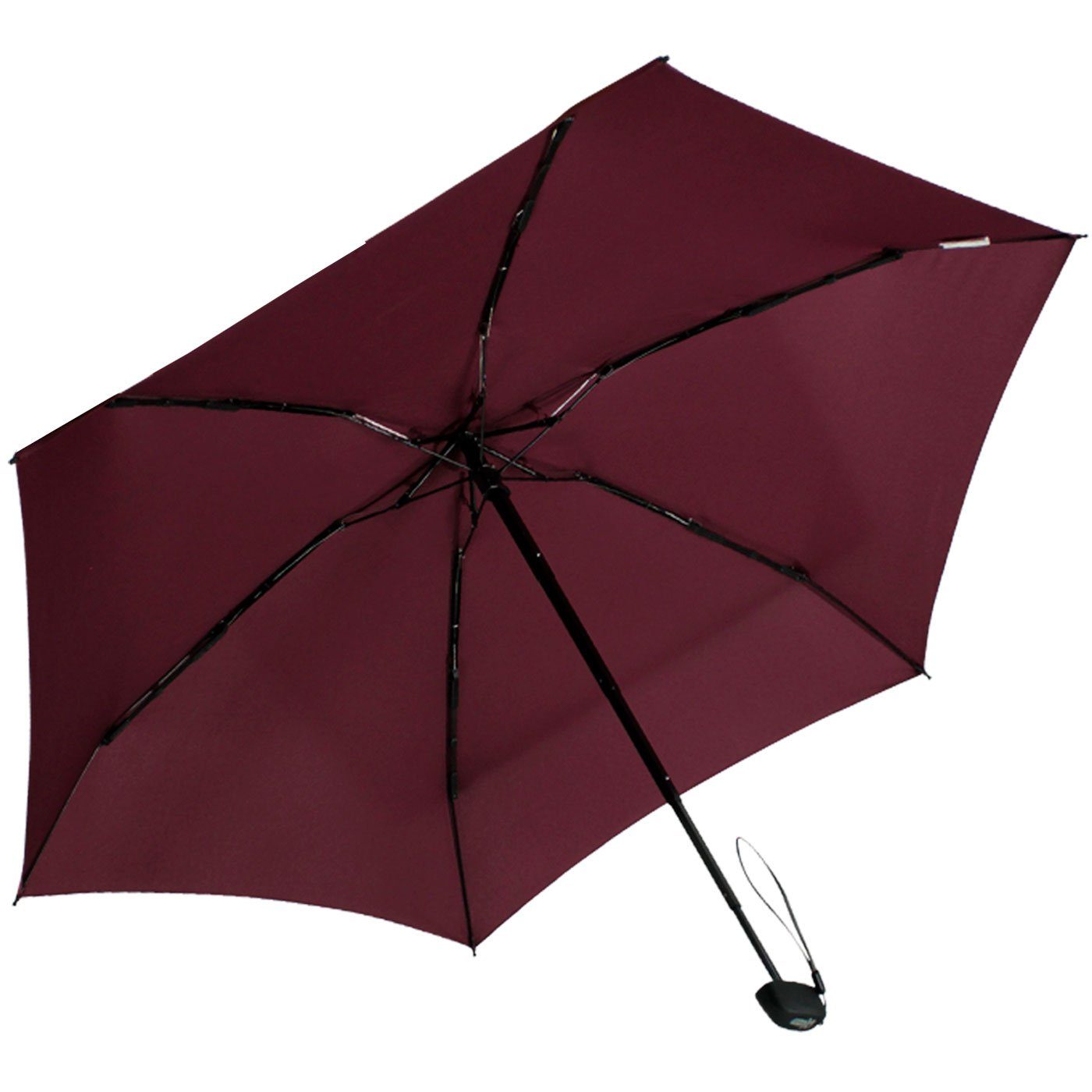 mit bordeaux Super 94cm Taschenregenschirm Schirm super-mini cm kleiner 18 großem, iX-brella Mini