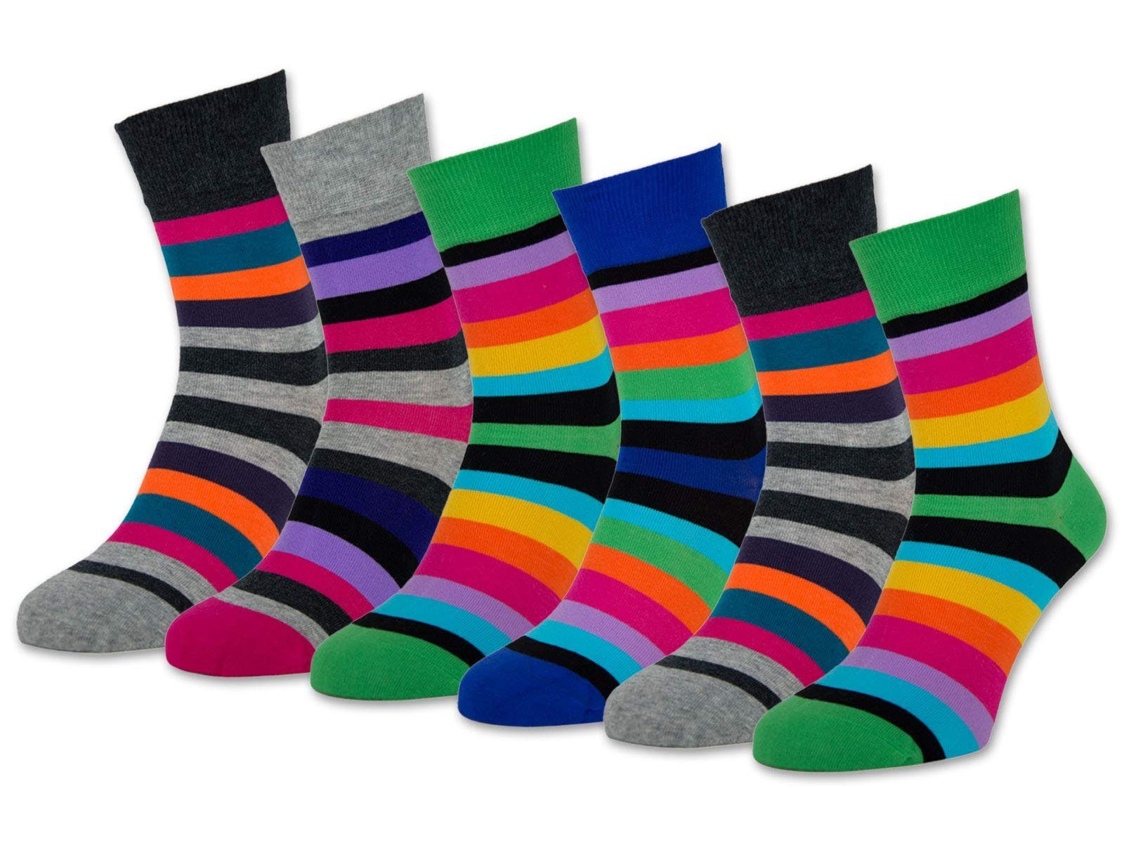 sockenkauf24 Basicsocken »6 oder 12 Paar Damen Socken Ringel Bunt« (6-Paar,  35-38) Baumwolle Komfortbund ohne Naht - 11979 online kaufen | OTTO