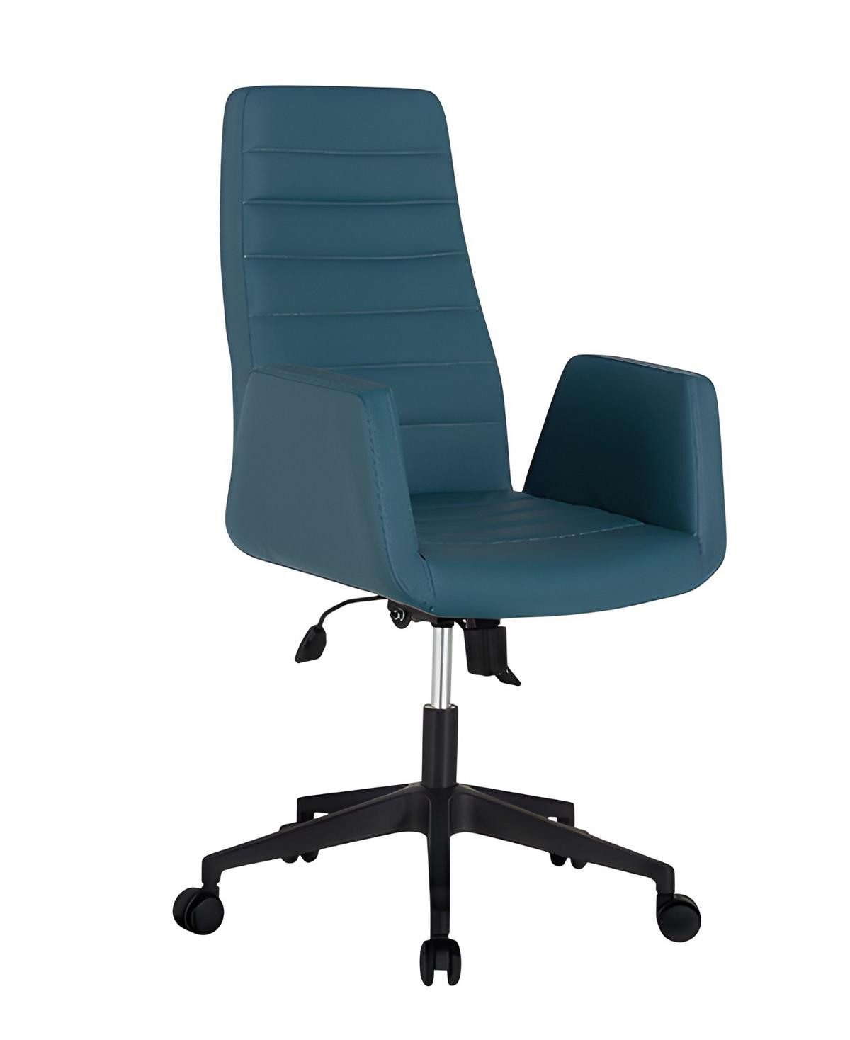 JVmoebel Chefsessel Blauer Ledersessel mit Drehfunktion und exklusivem Design