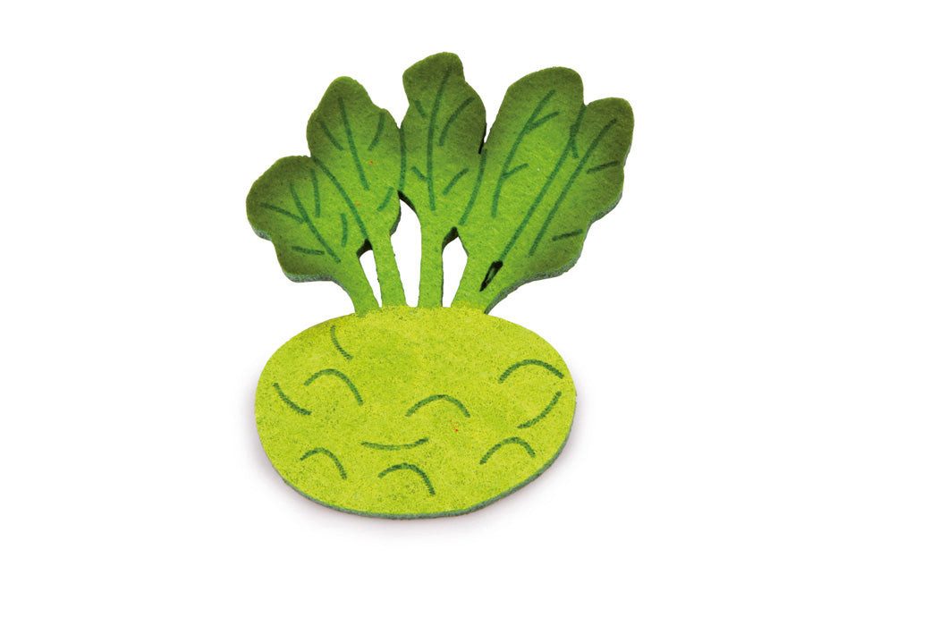 small foot GmbH & Co. KG Lernspielzeug Kiste mit 12x Kohlrabi aus Filz für Kinderküchen/Kinderkaufläden von s